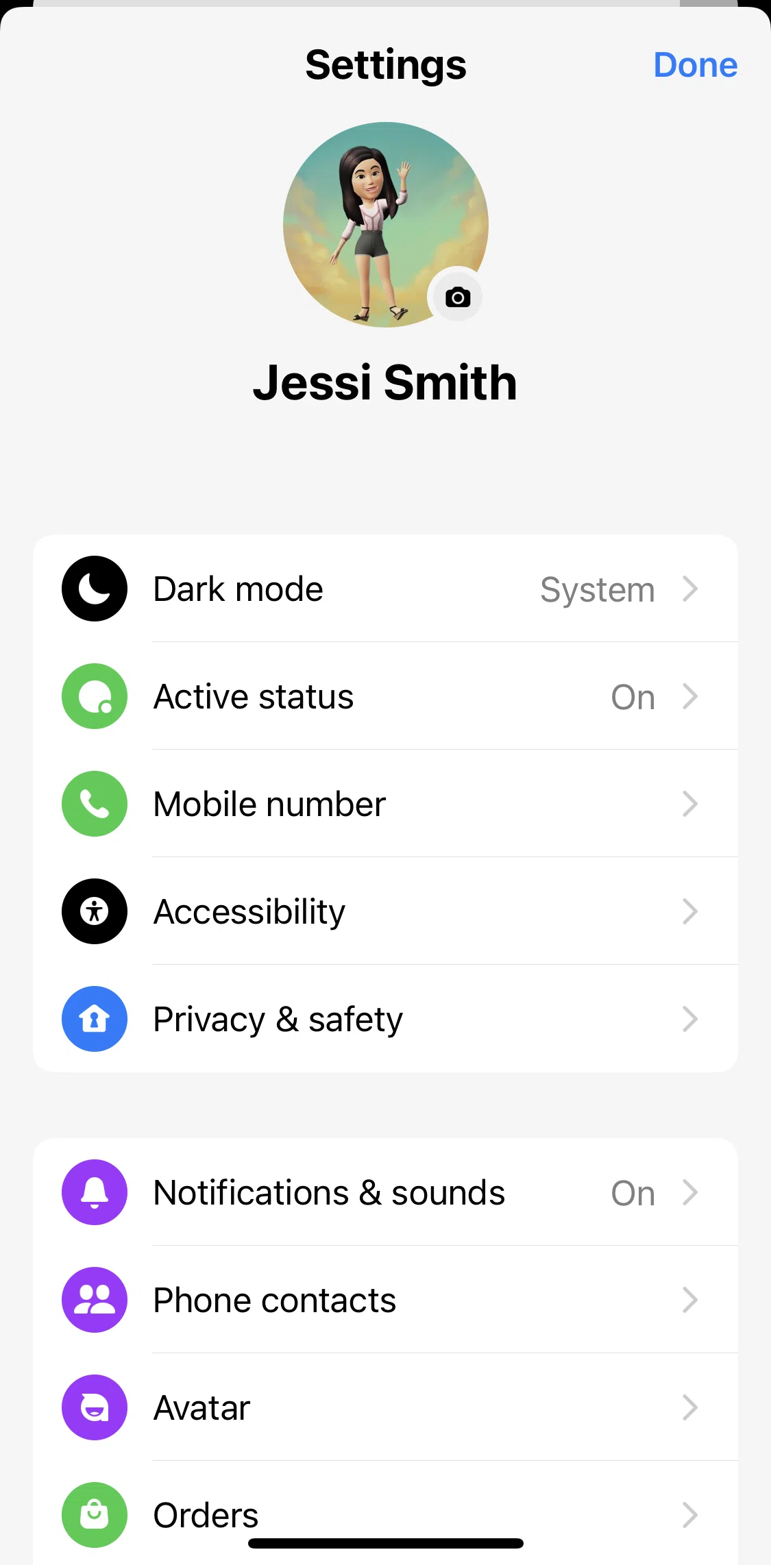 Messenger Screen screen in the Privacy and safety flow
