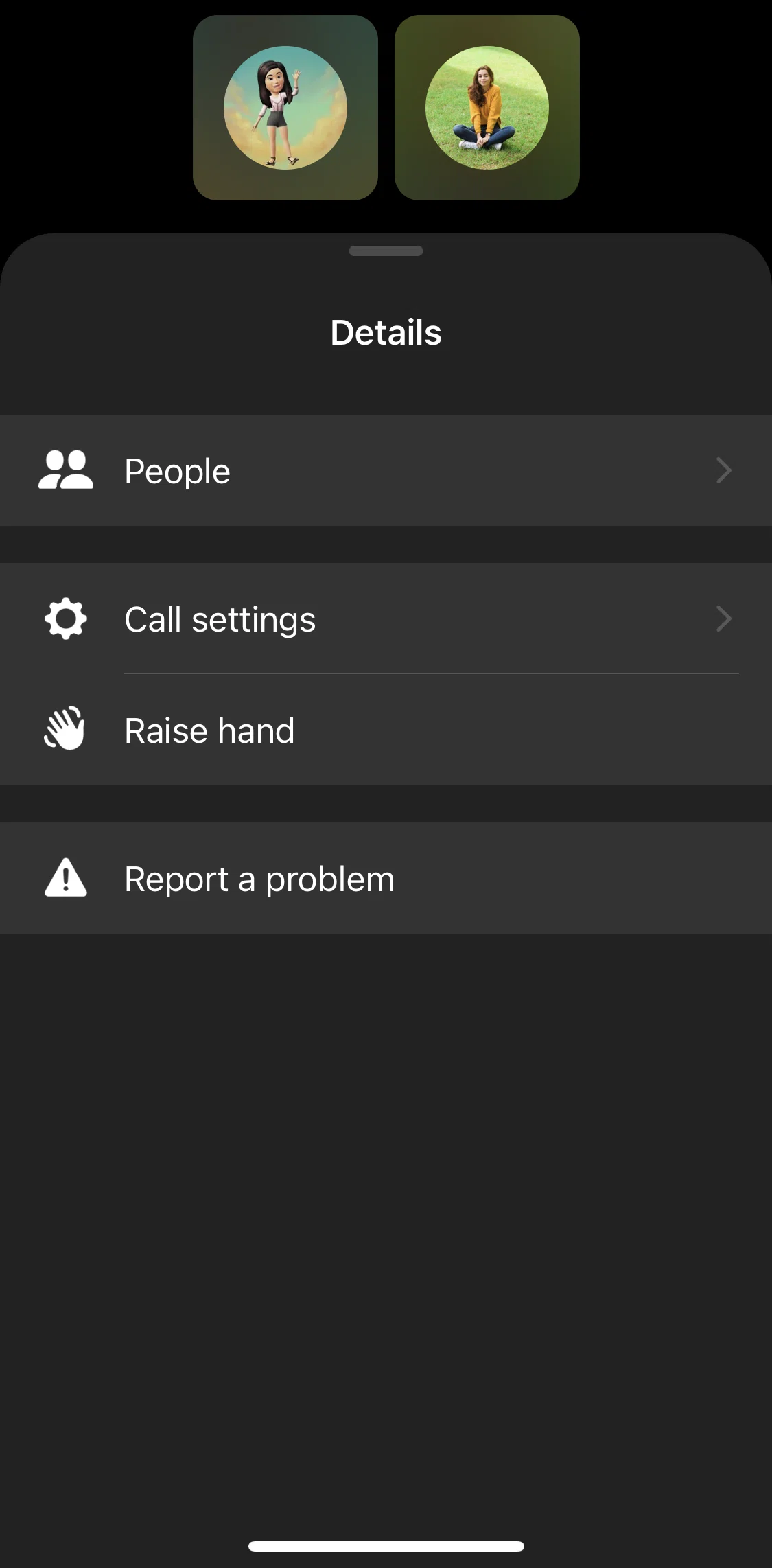 Messenger Screen screen in the Raising hand in a call flow