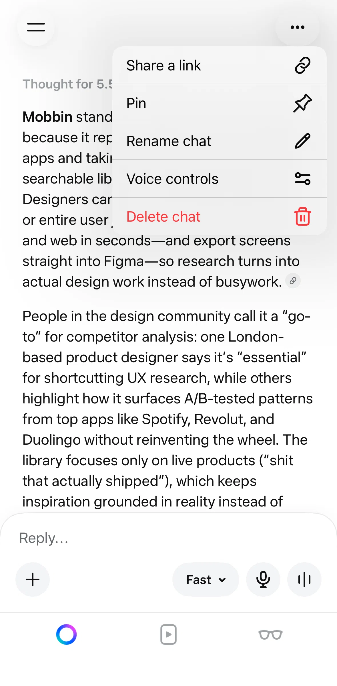 Meta AI Screen screen in the Changing a chat name flow