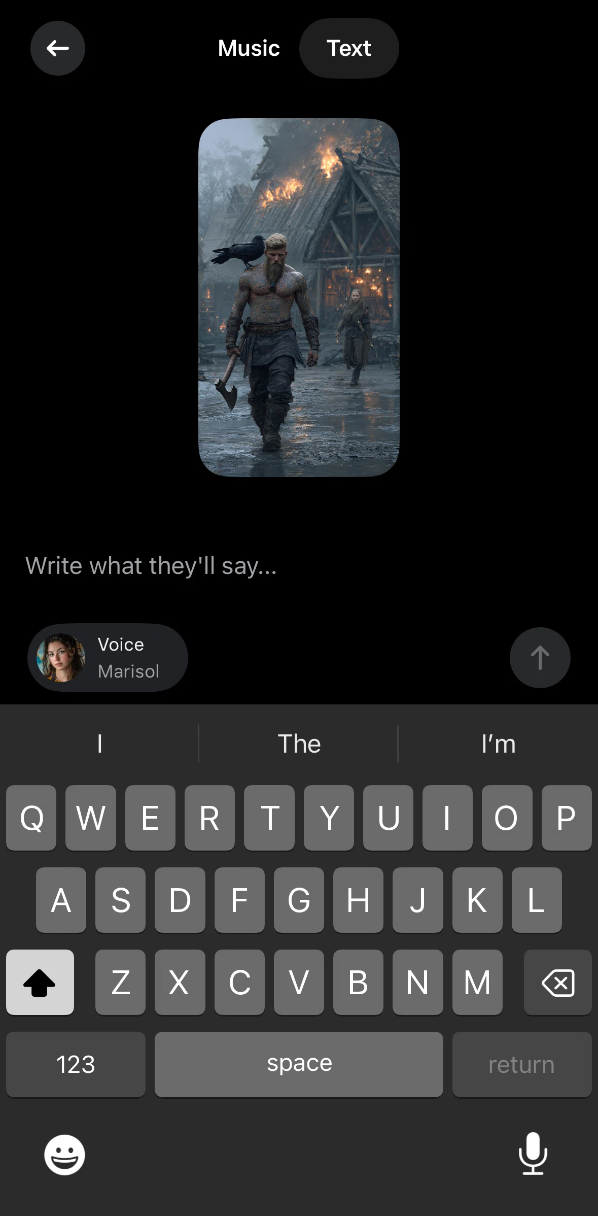 Meta AI Screen screen in the Changing voice flow