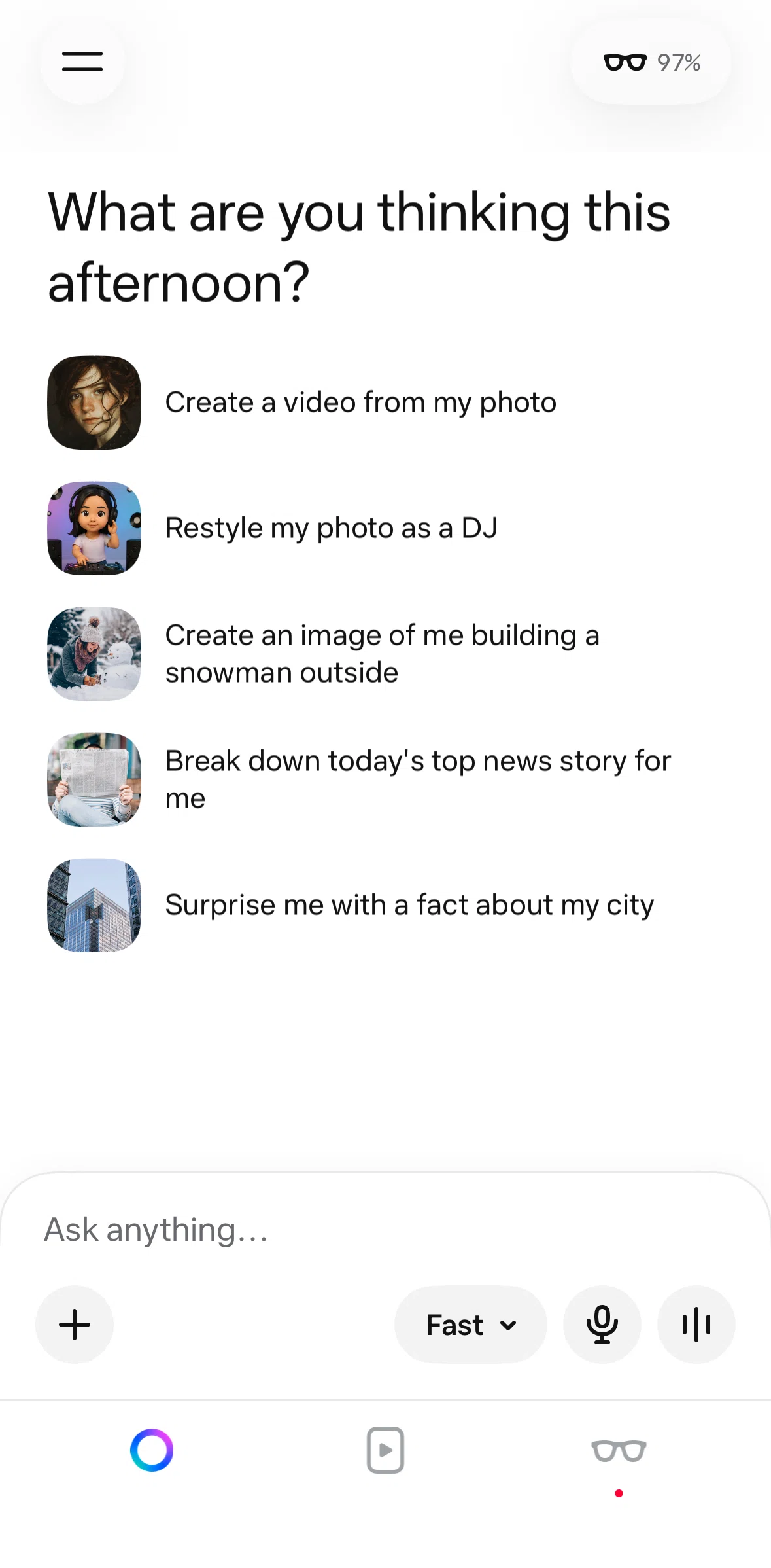 Meta AI Screen screen in the Chat flow