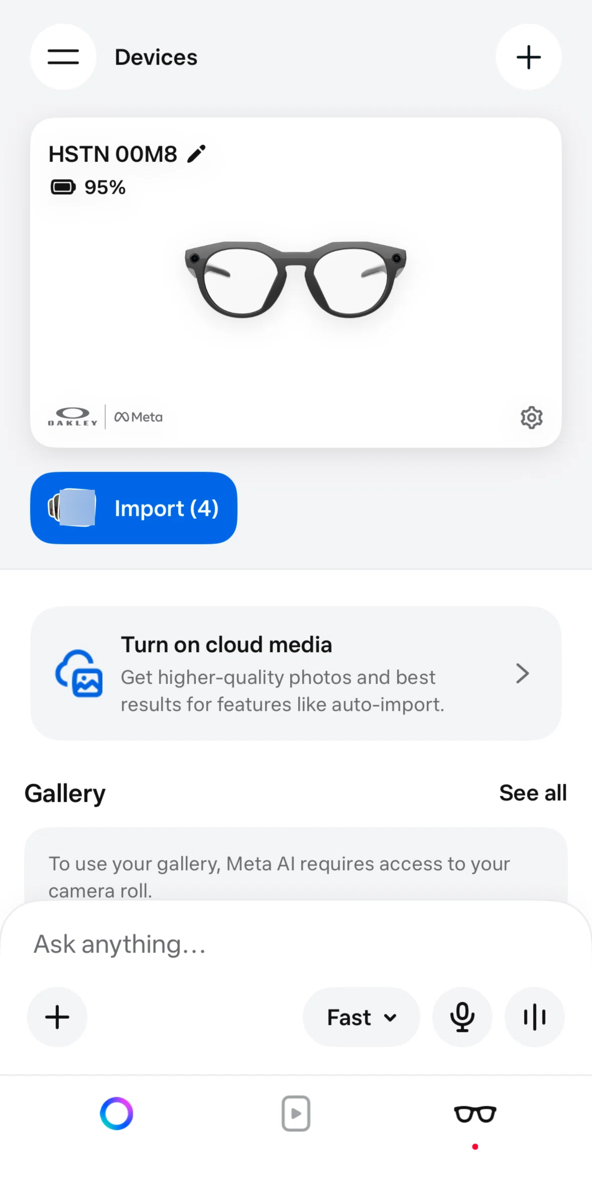 Meta AI Screen screen in the Enabling cloud media flow