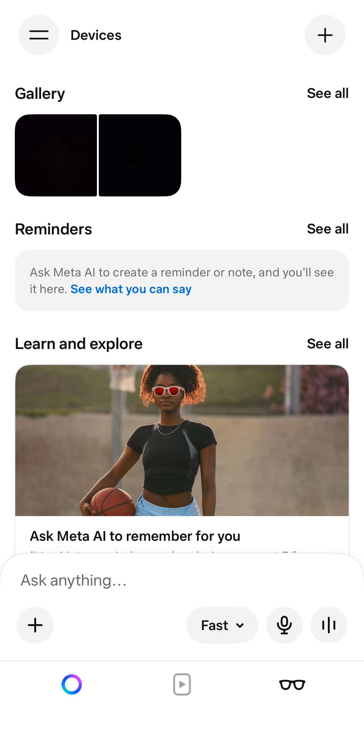 Meta AI Screen screen in the Gallery flow