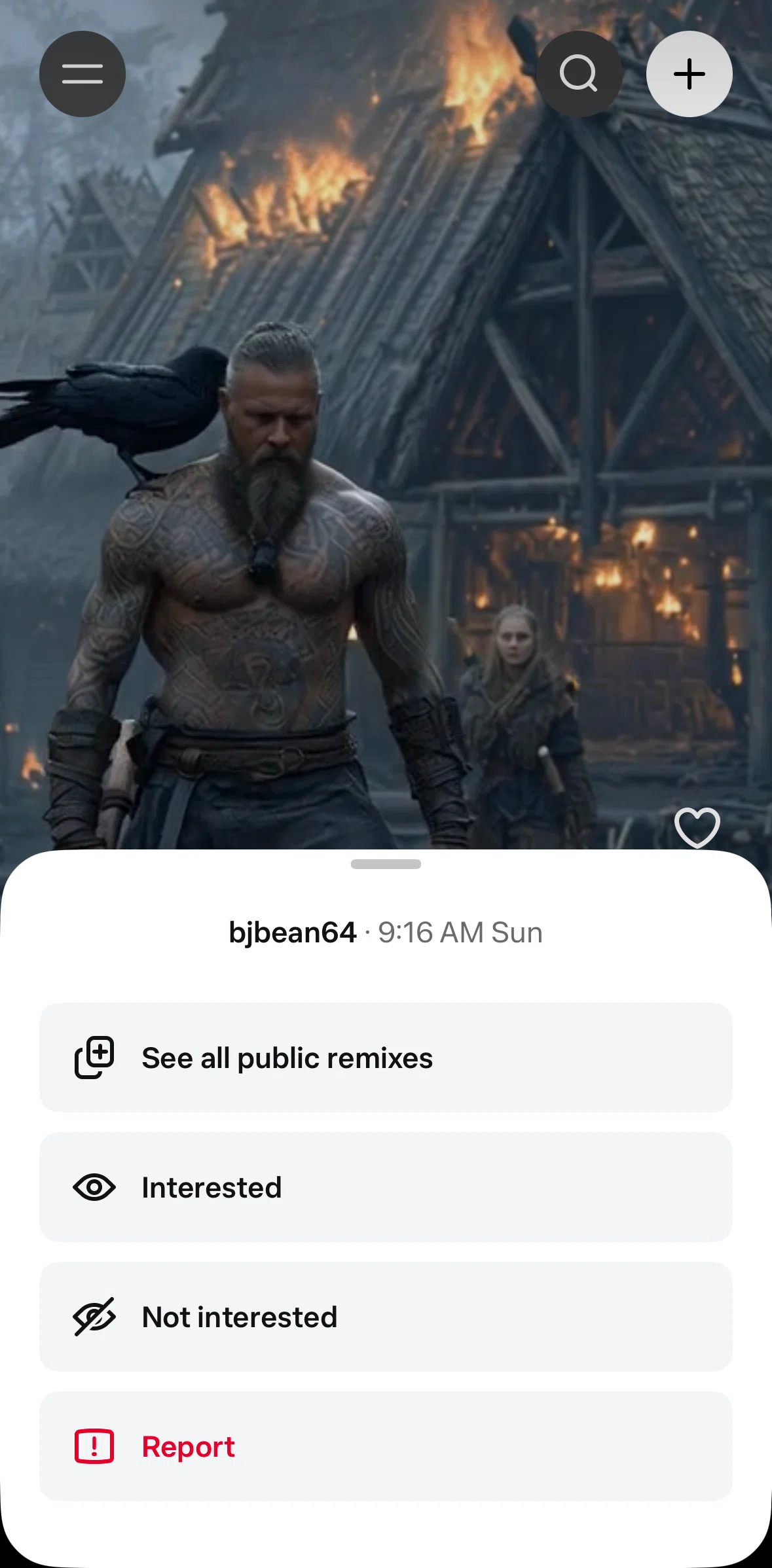 Meta AI Screen screen in the Hiding a video flow
