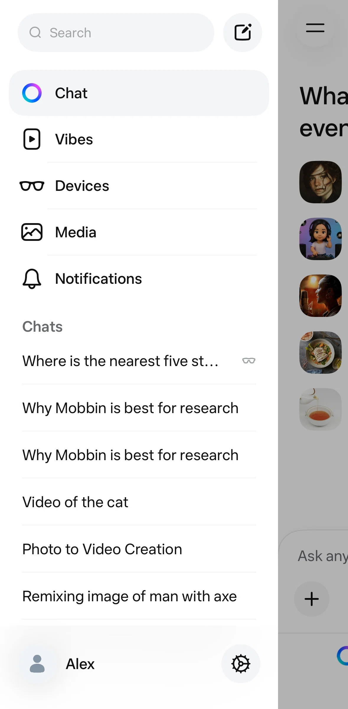 Meta AI Screen screen in the Settings flow