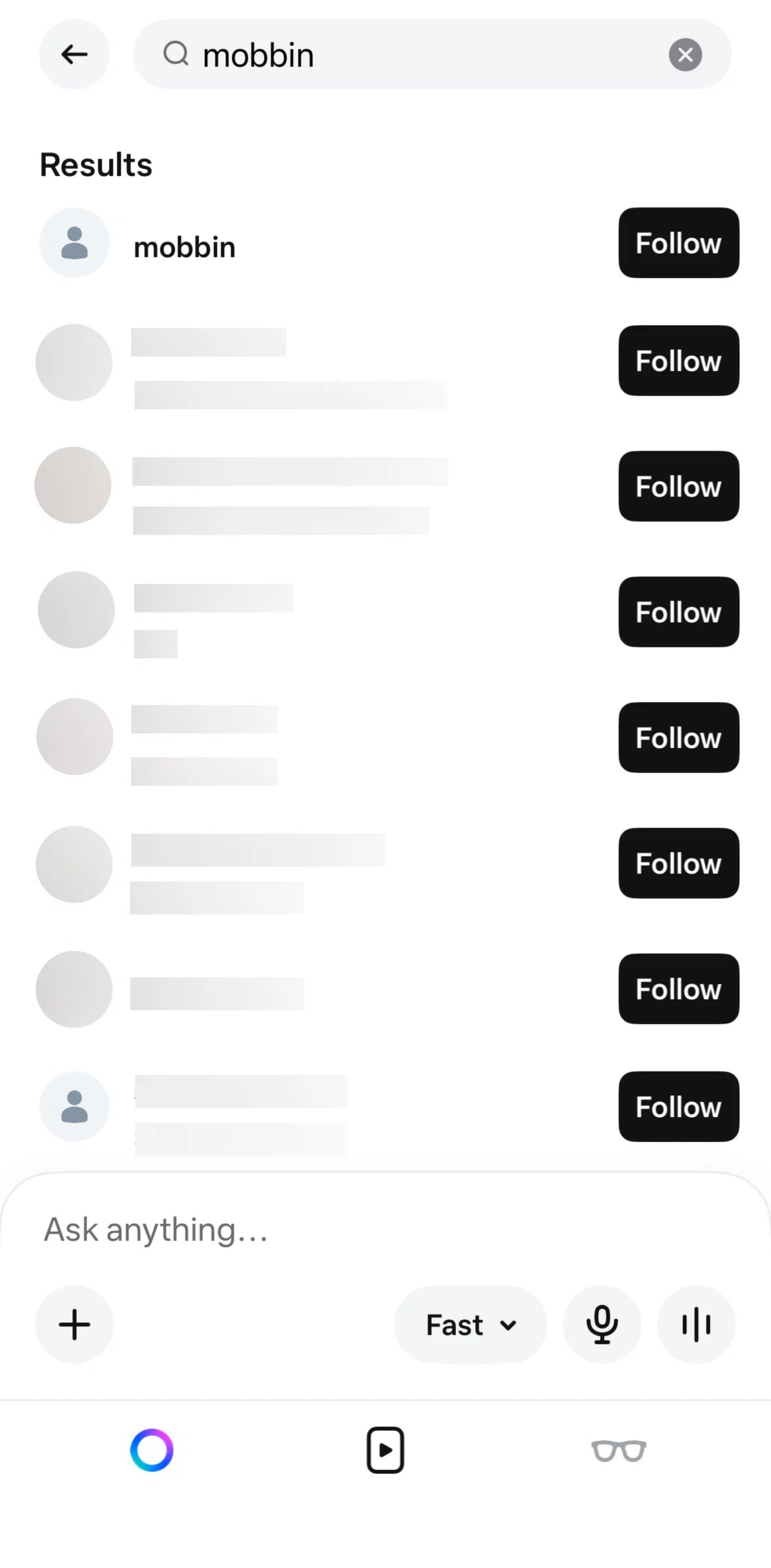 Meta AI Screen screen in the User profile flow
