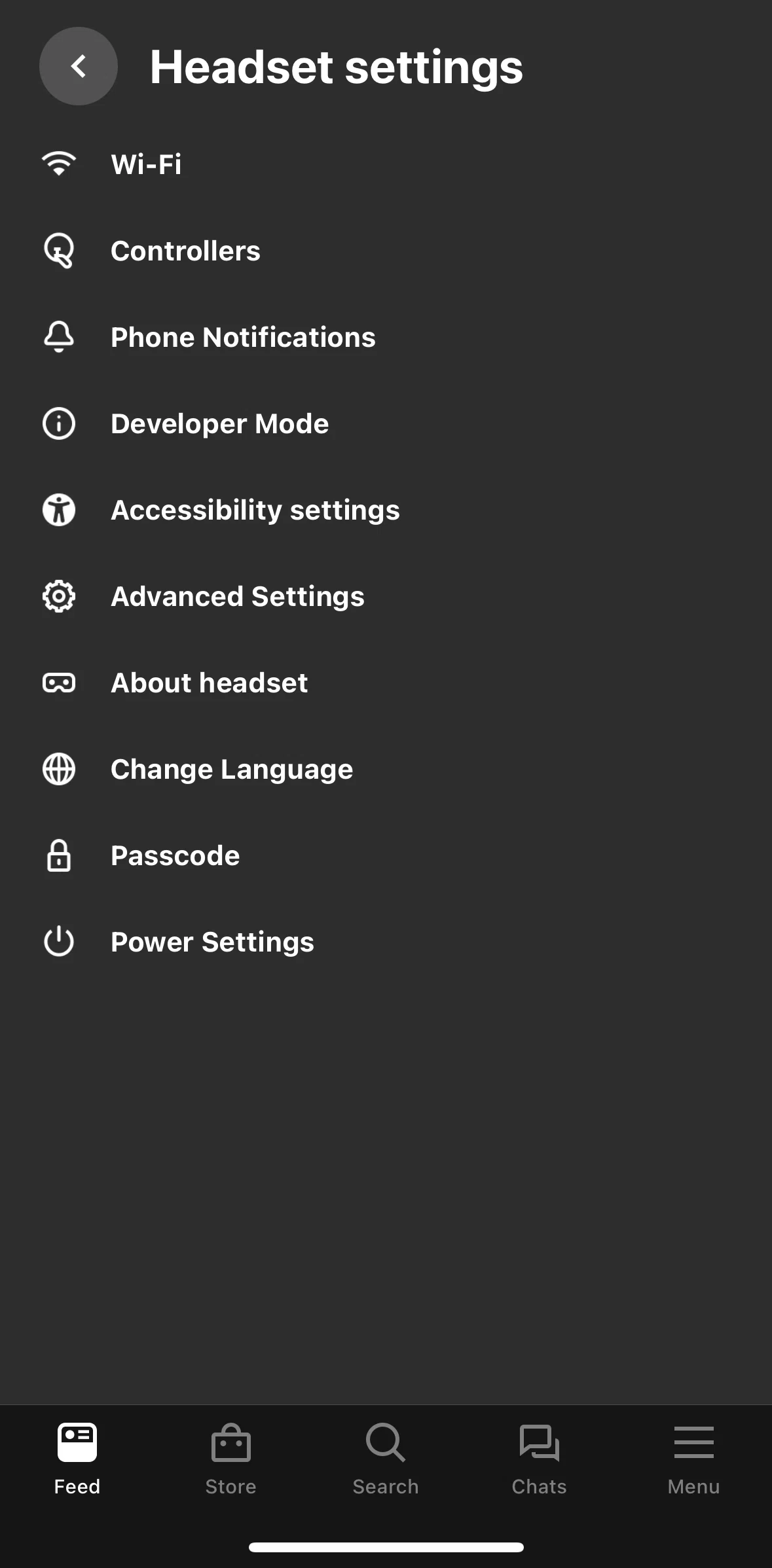 Meta Quest Screen screen in the Change language flow