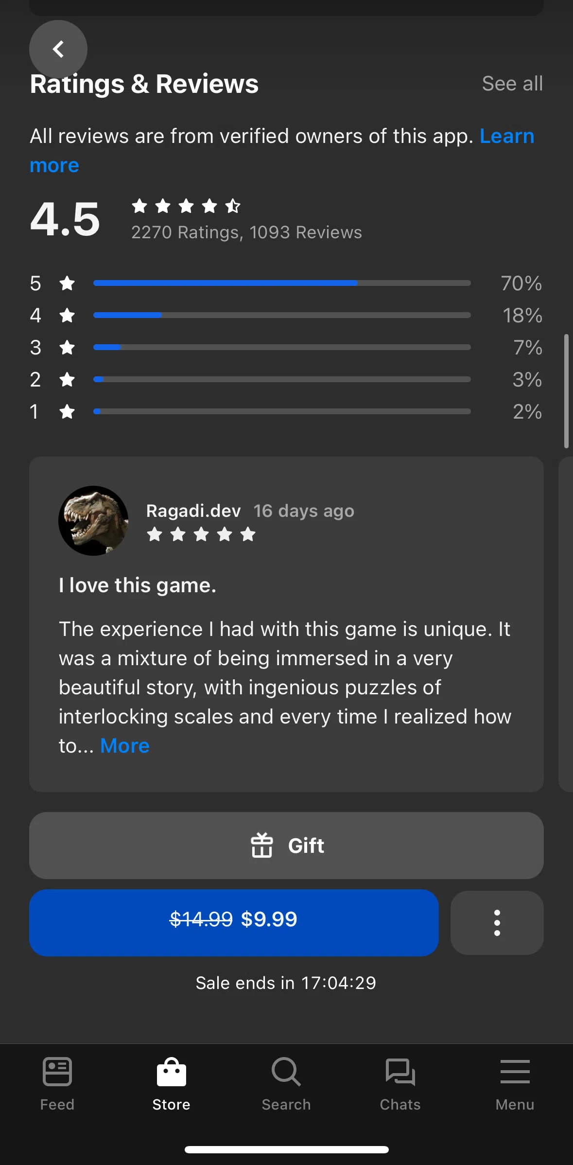 Meta Quest Screen screen in the Ratings flow