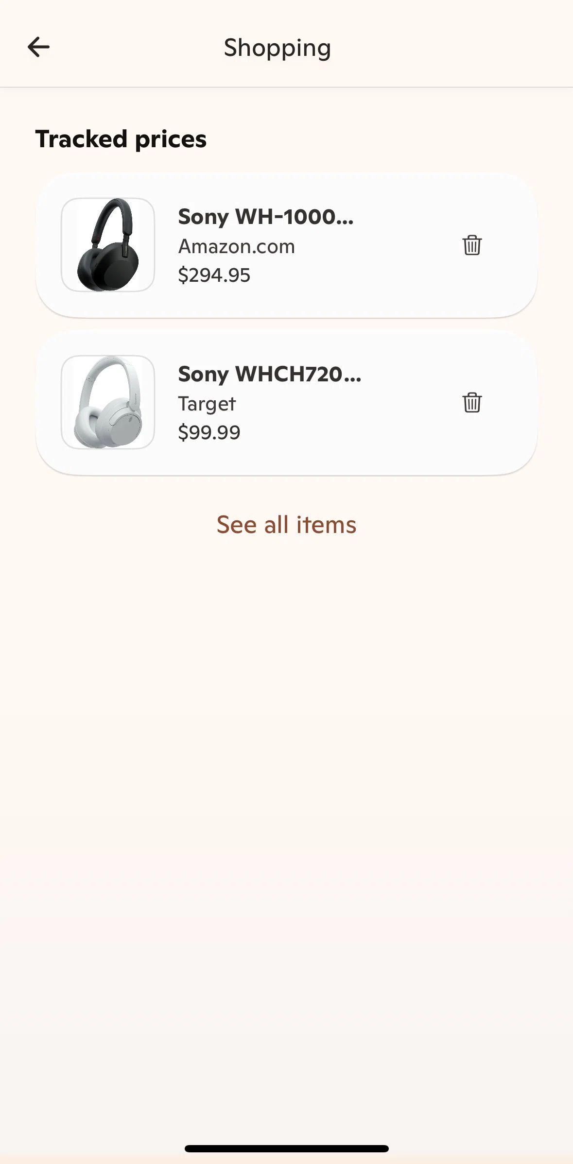 Microsoft Copilot Screen screen in the Removing an item flow