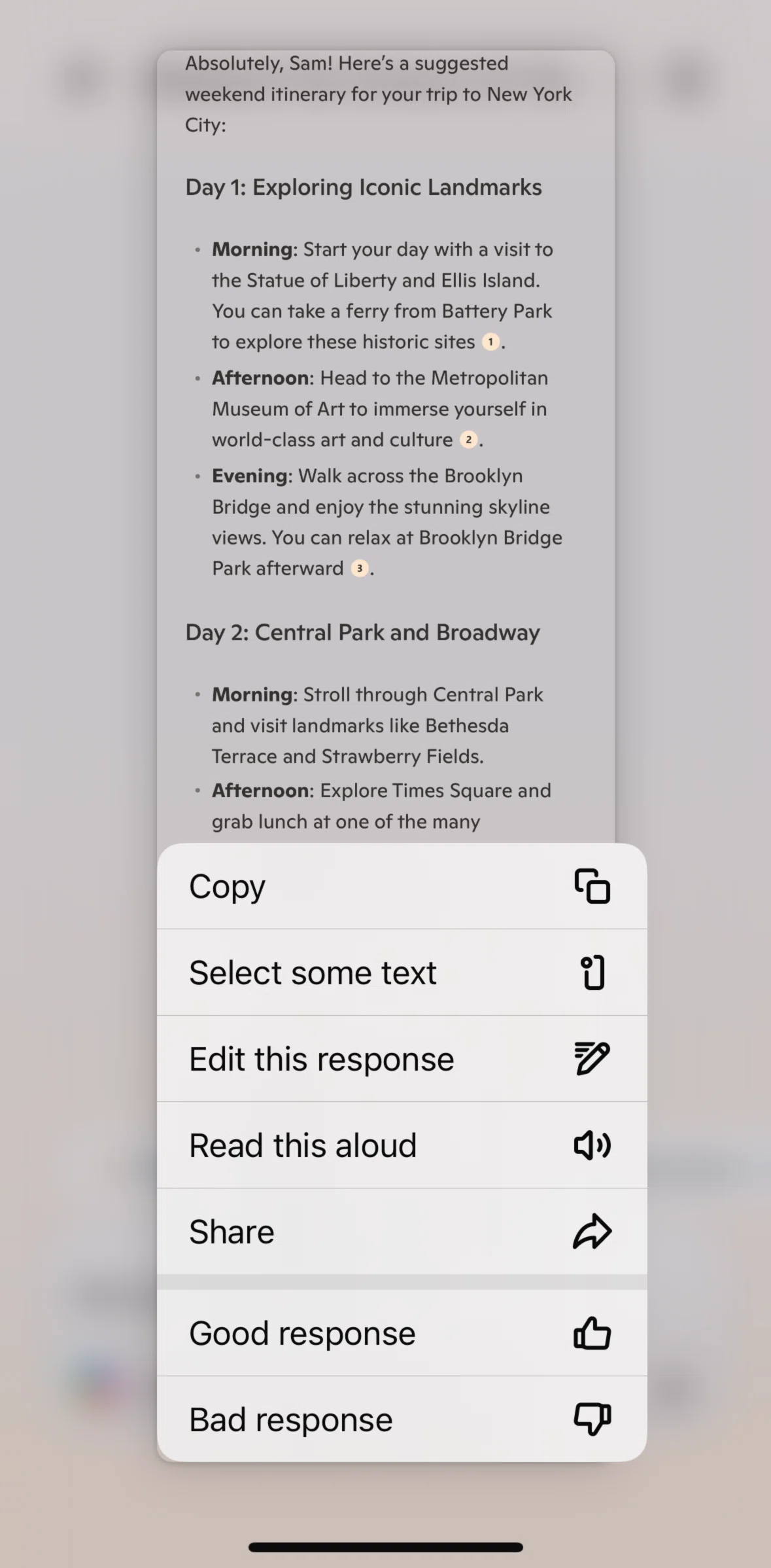 Microsoft Copilot Screen screen in the Selecting some text flow