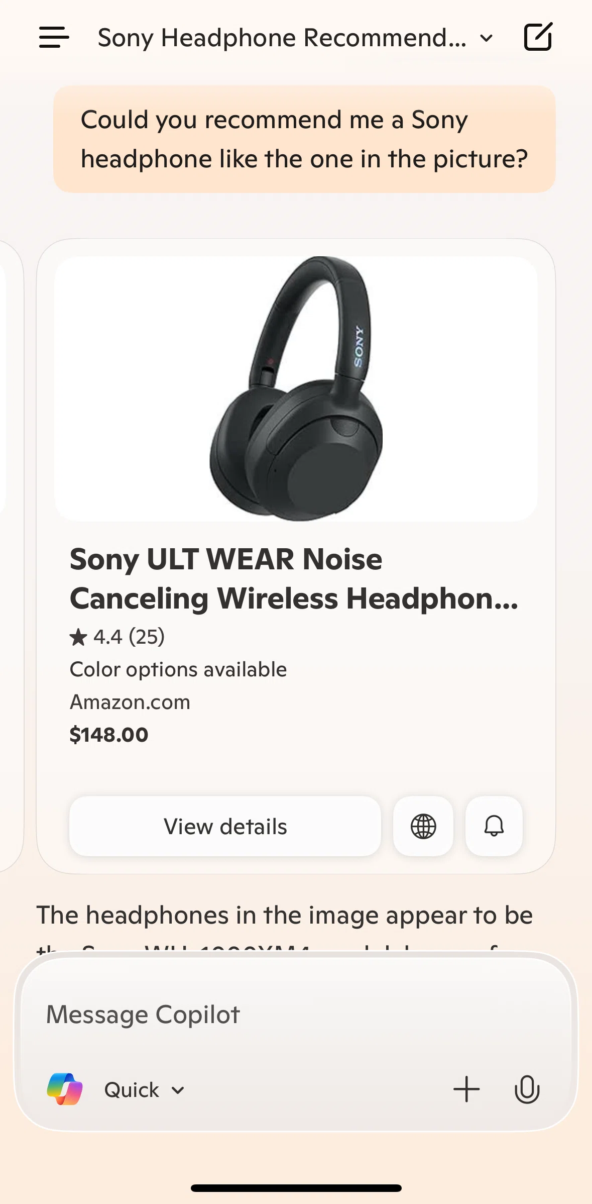 Microsoft Copilot Screen screen in the Turning on price tracking flow