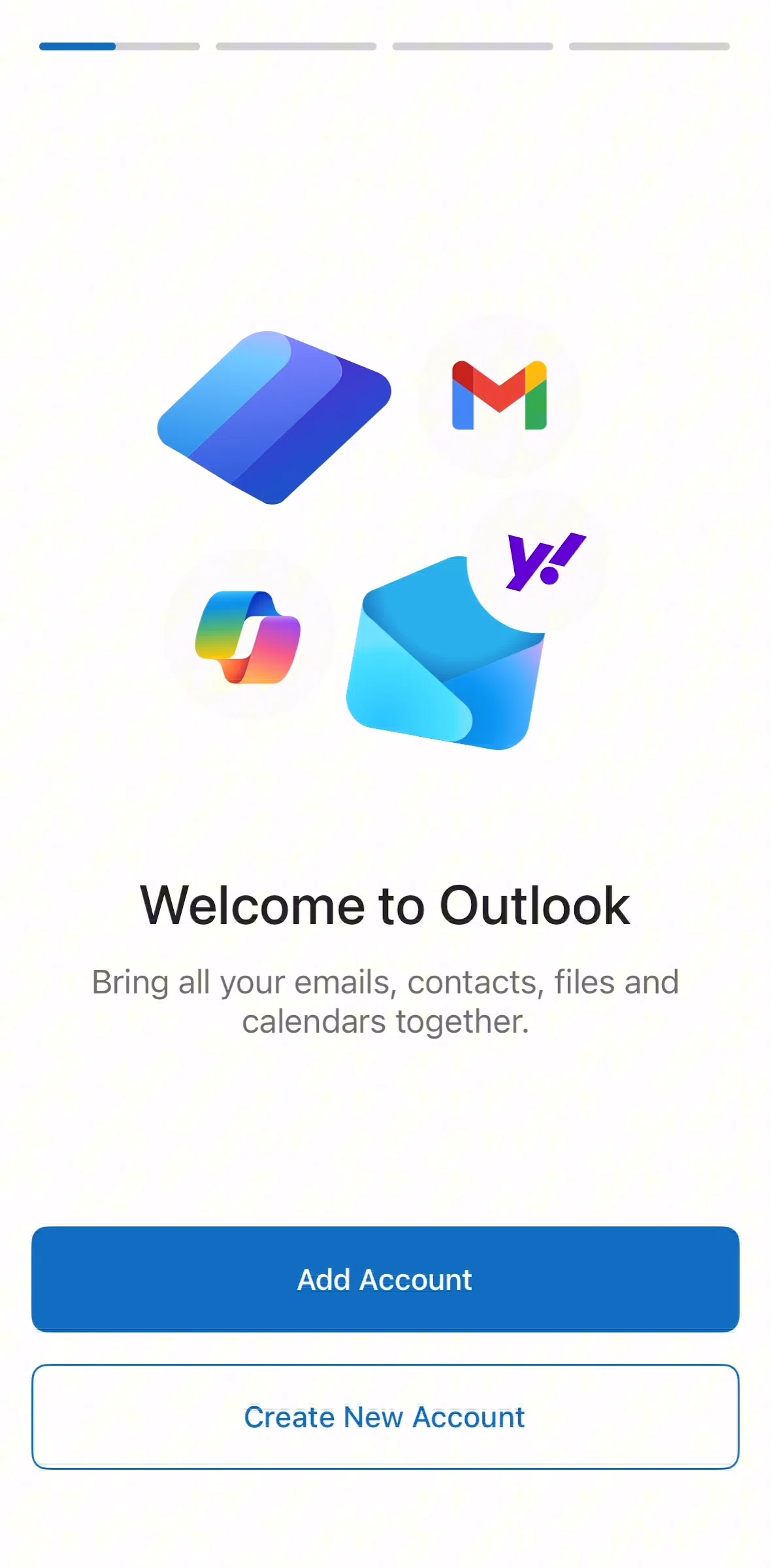 Microsoft Outlook Screen screen in the Logging in flow