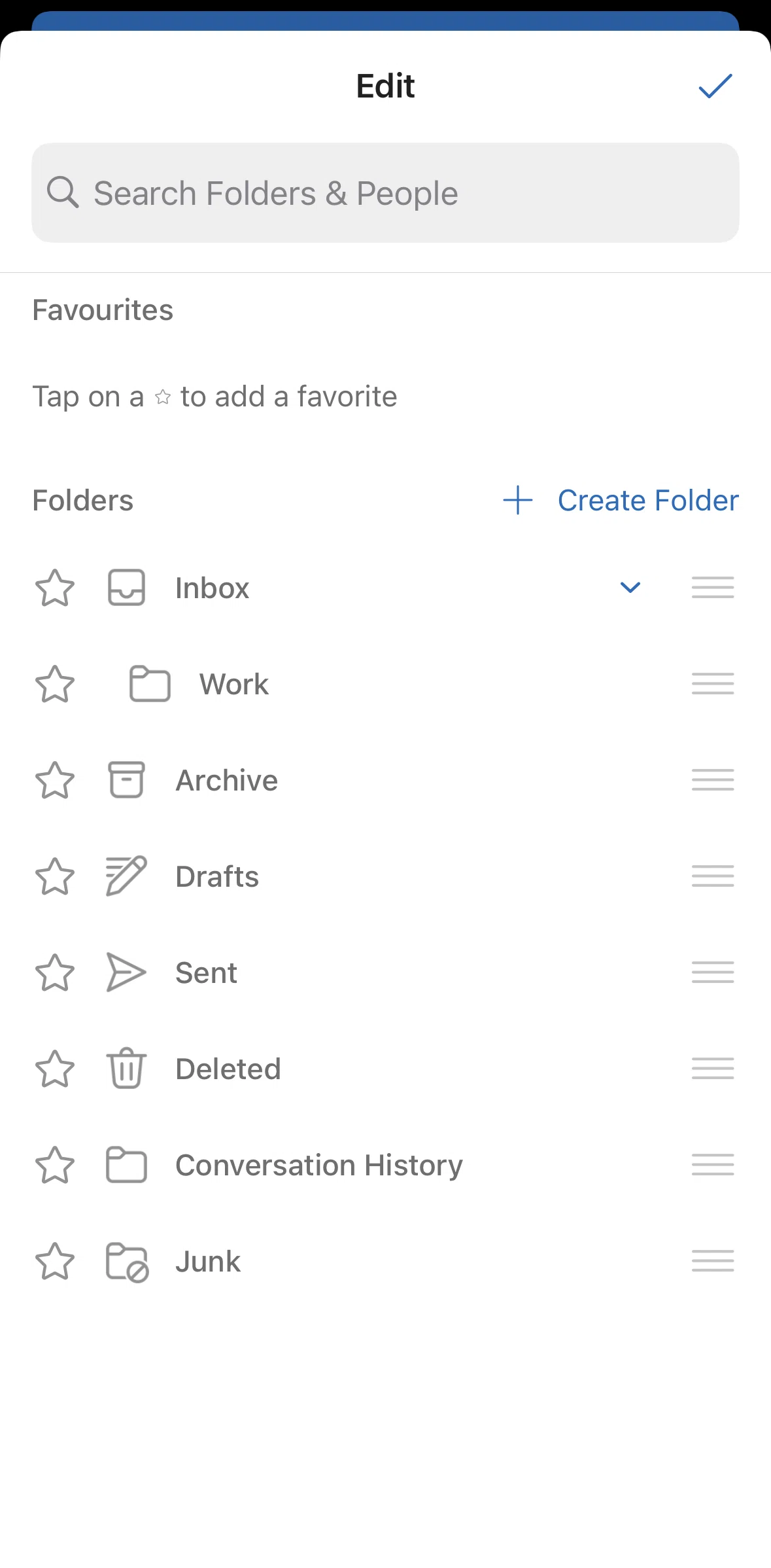 Microsoft Outlook Screen screen in the Moving a folder flow