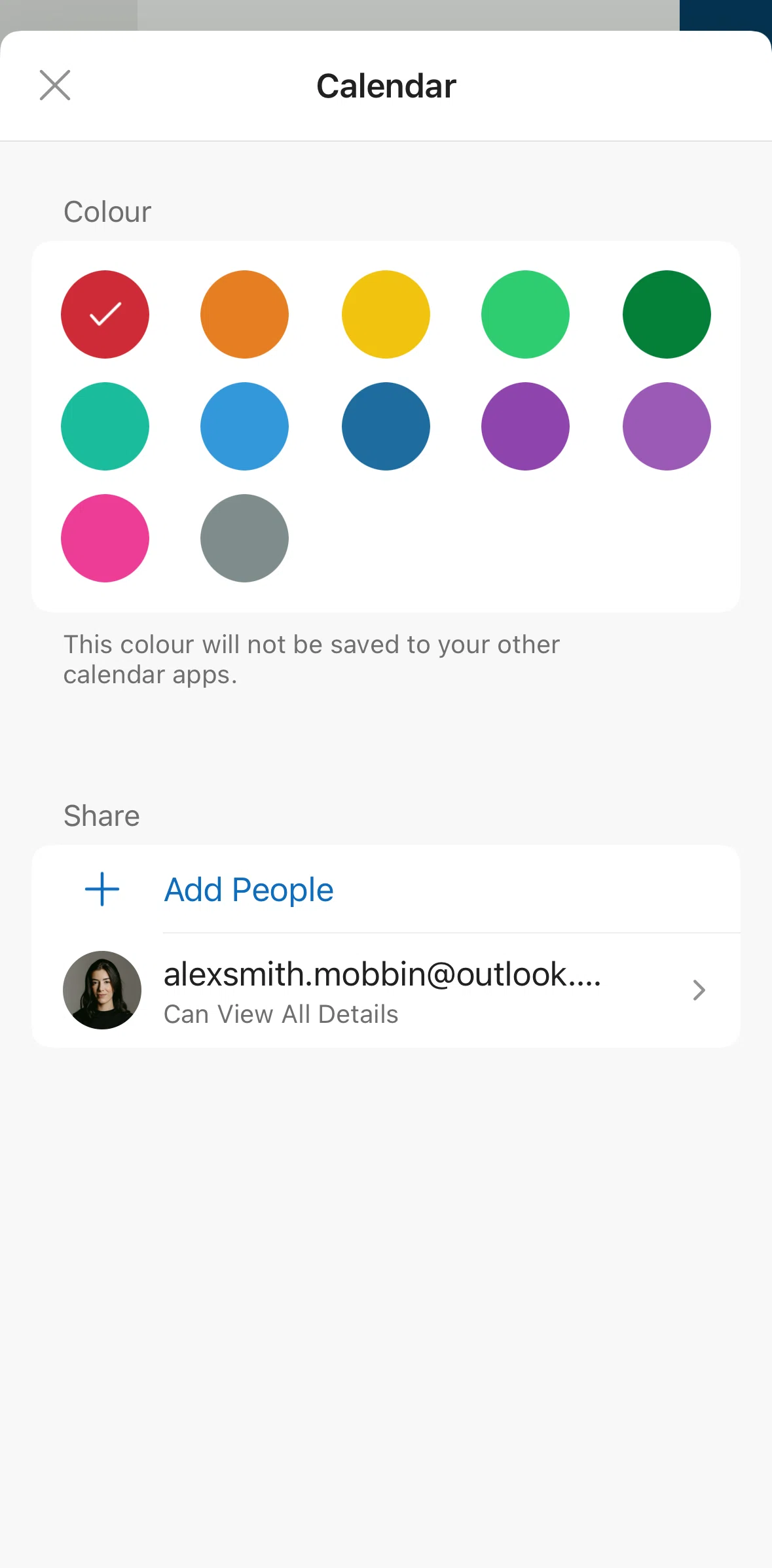 Microsoft Outlook Screen screen in the Removing a user flow