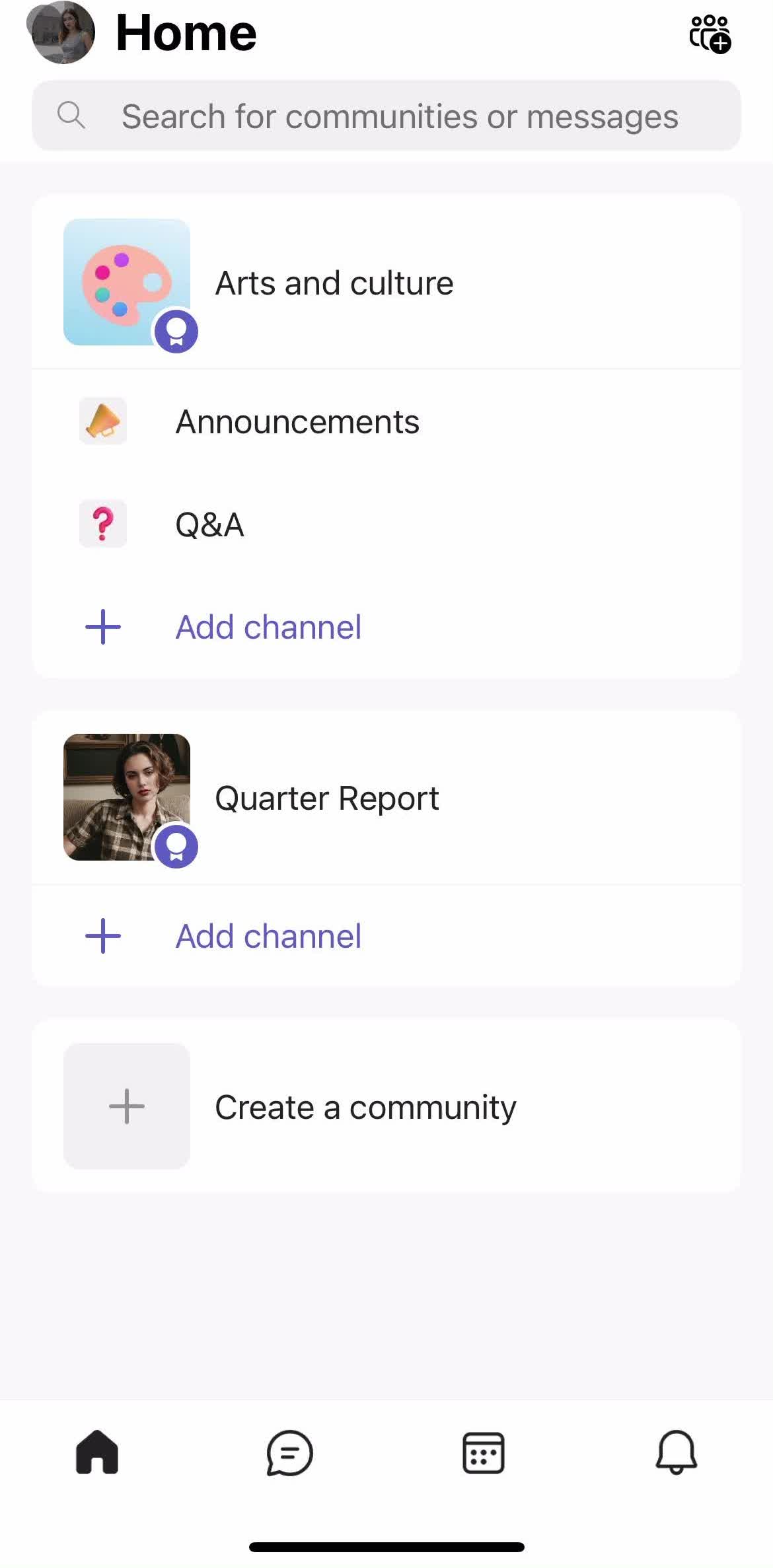 Microsoft Teams Home screen in the Deleting Your Account flow