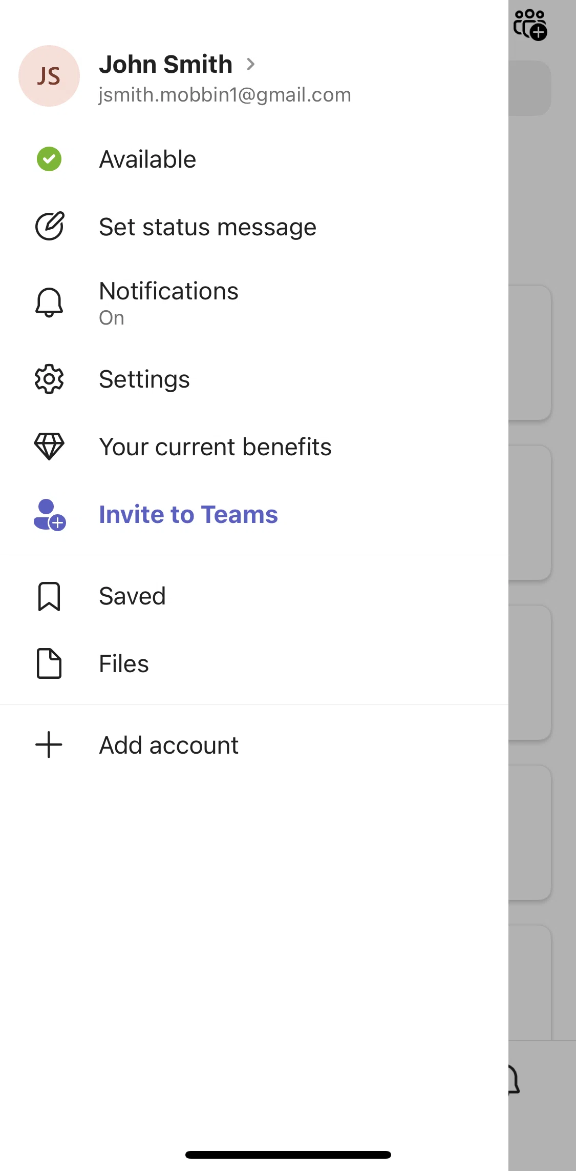 Microsoft Teams Screen screen in the Editing profile flow