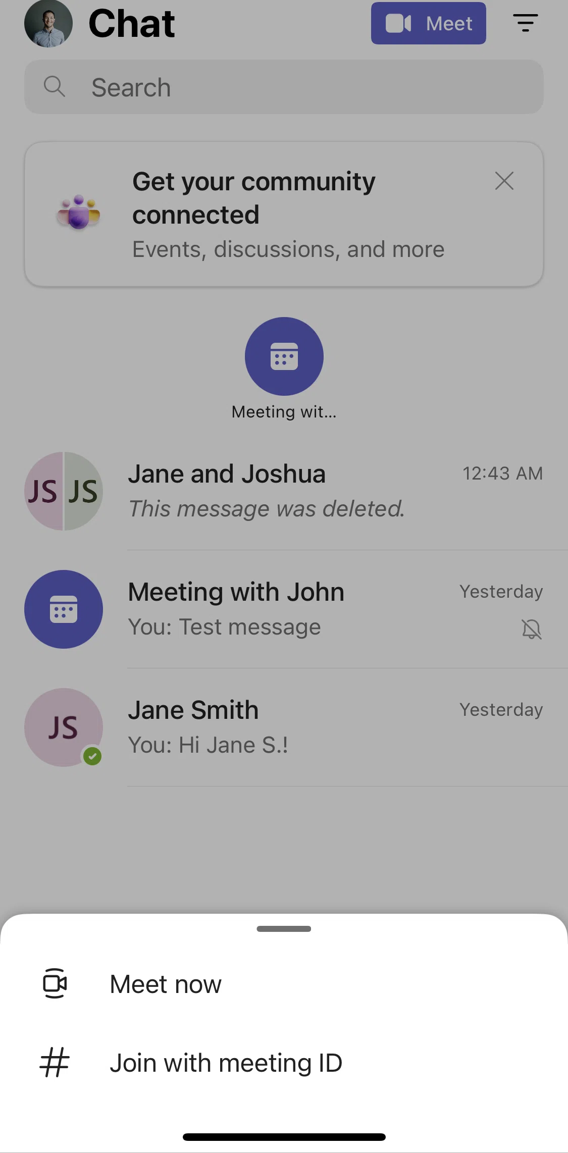 Microsoft Teams Screen screen in the Joining with meeting ID flow