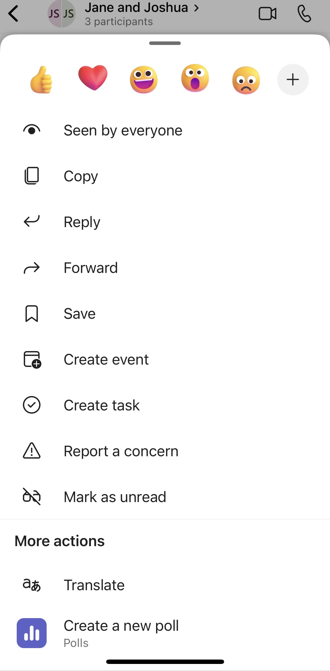Microsoft Teams Screen screen in the Replying a message flow