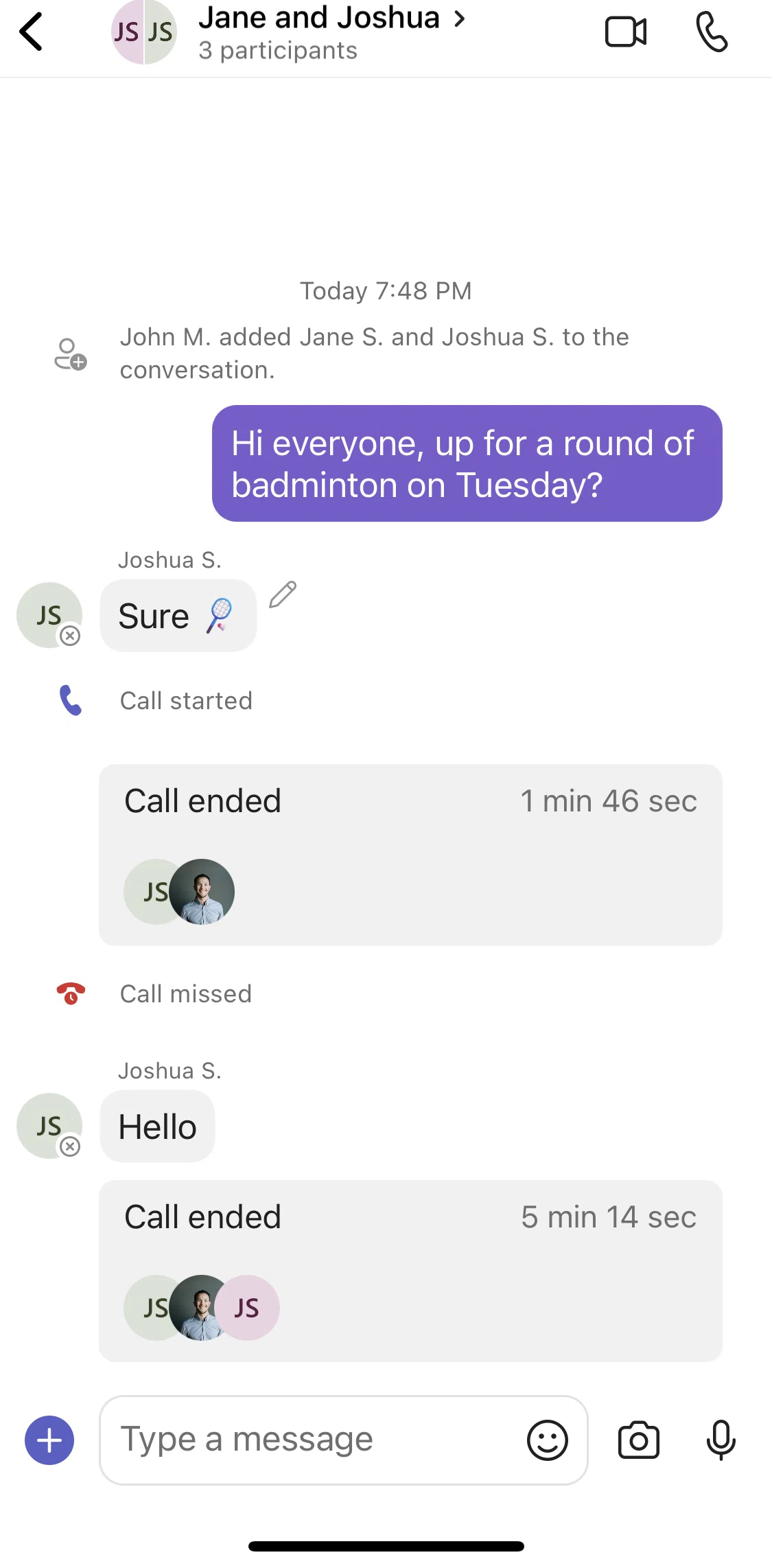 Microsoft Teams Screen screen in the Starting a conference call flow