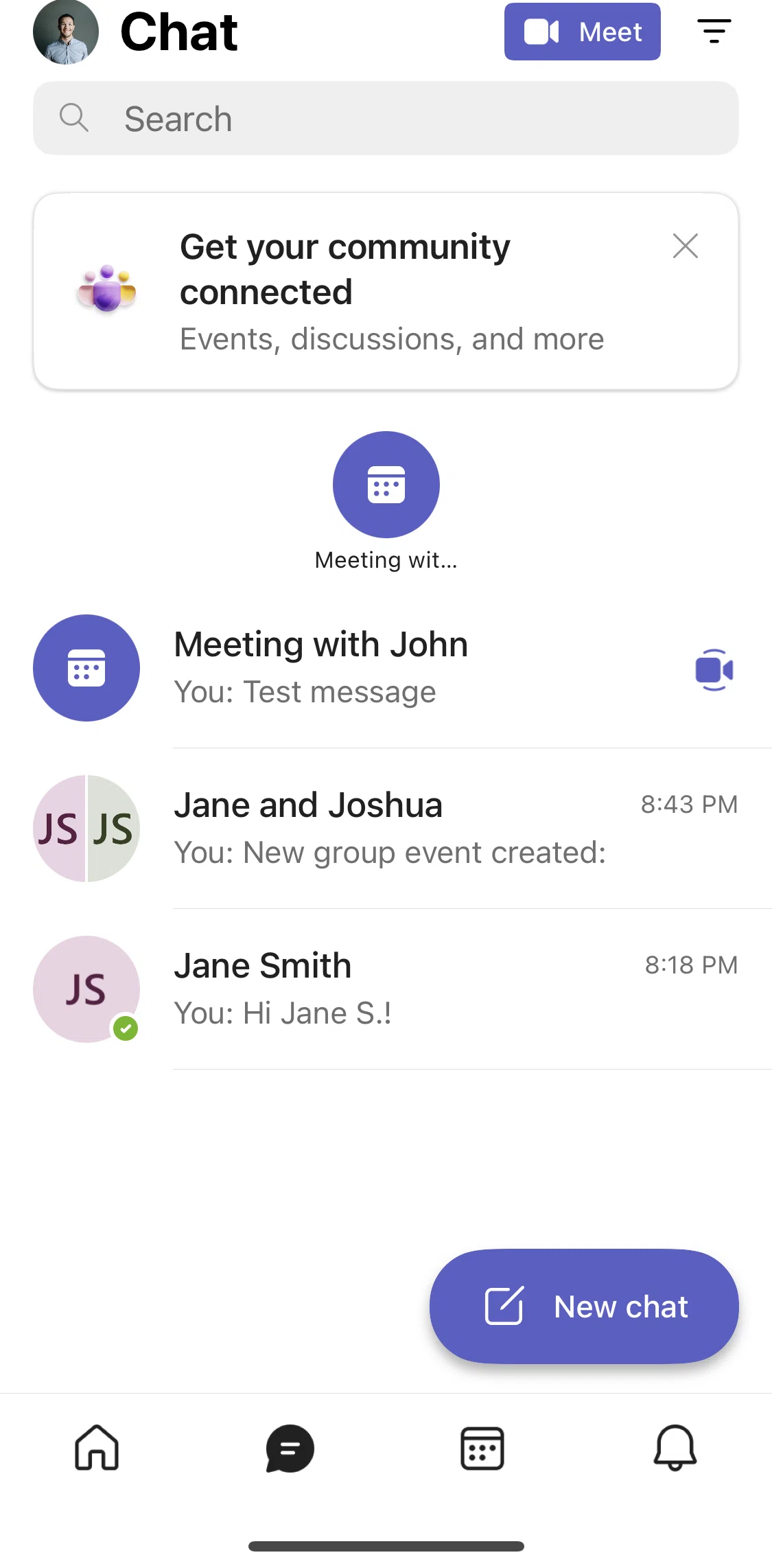Microsoft Teams Screen screen in the Starting an instant meeting flow