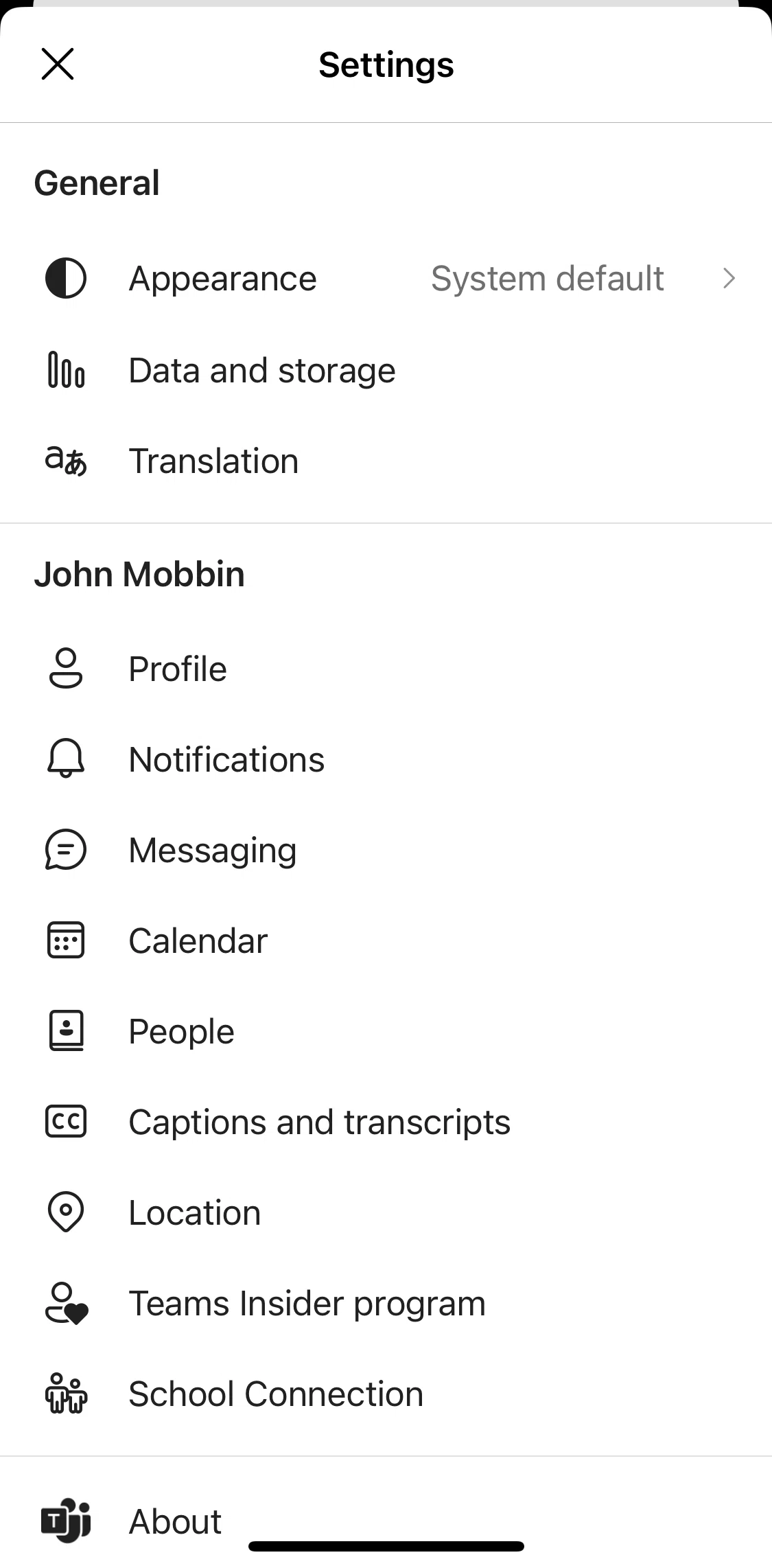 Microsoft Teams Screen screen in the Switching to dark mode flow