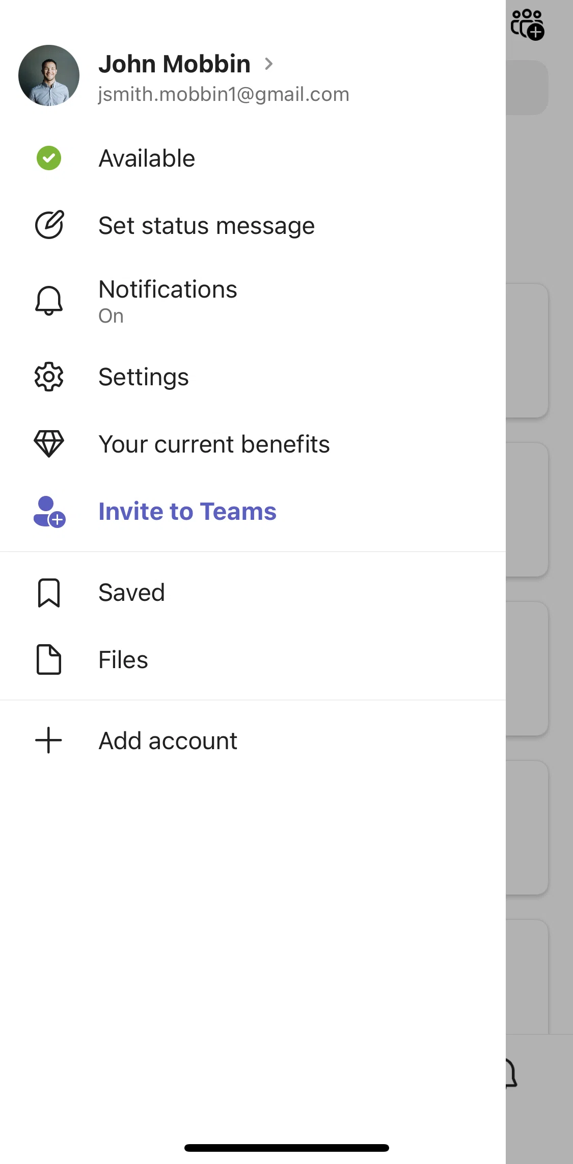 Microsoft Teams Screen screen in the Updating status flow
