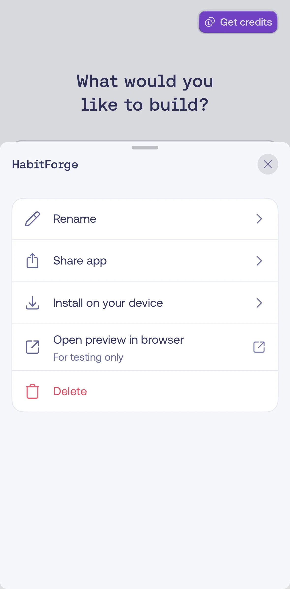 Mimo Screen screen in the Deleting an app flow