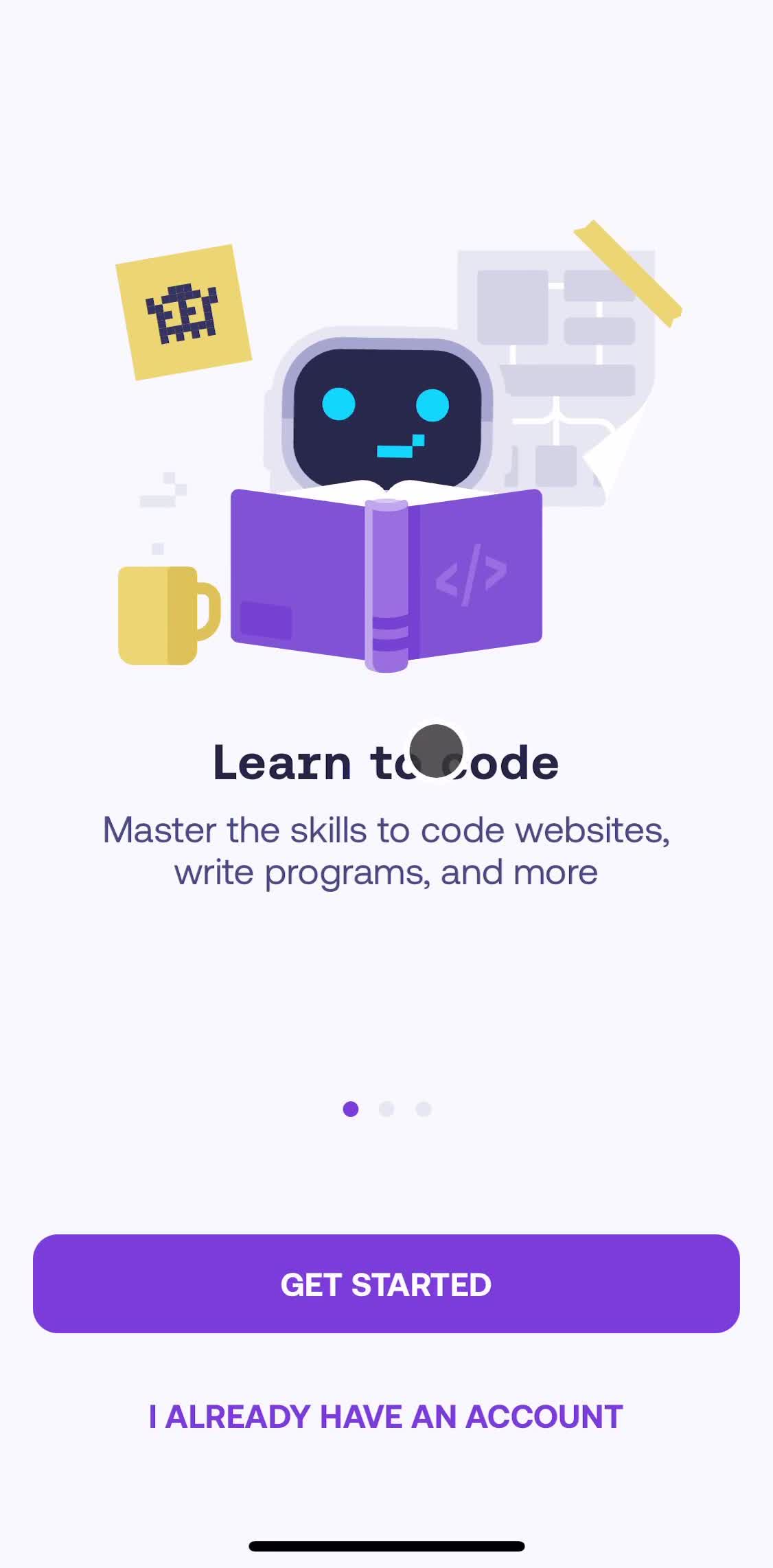 Mimo Start screen screen in the Onboarding flow