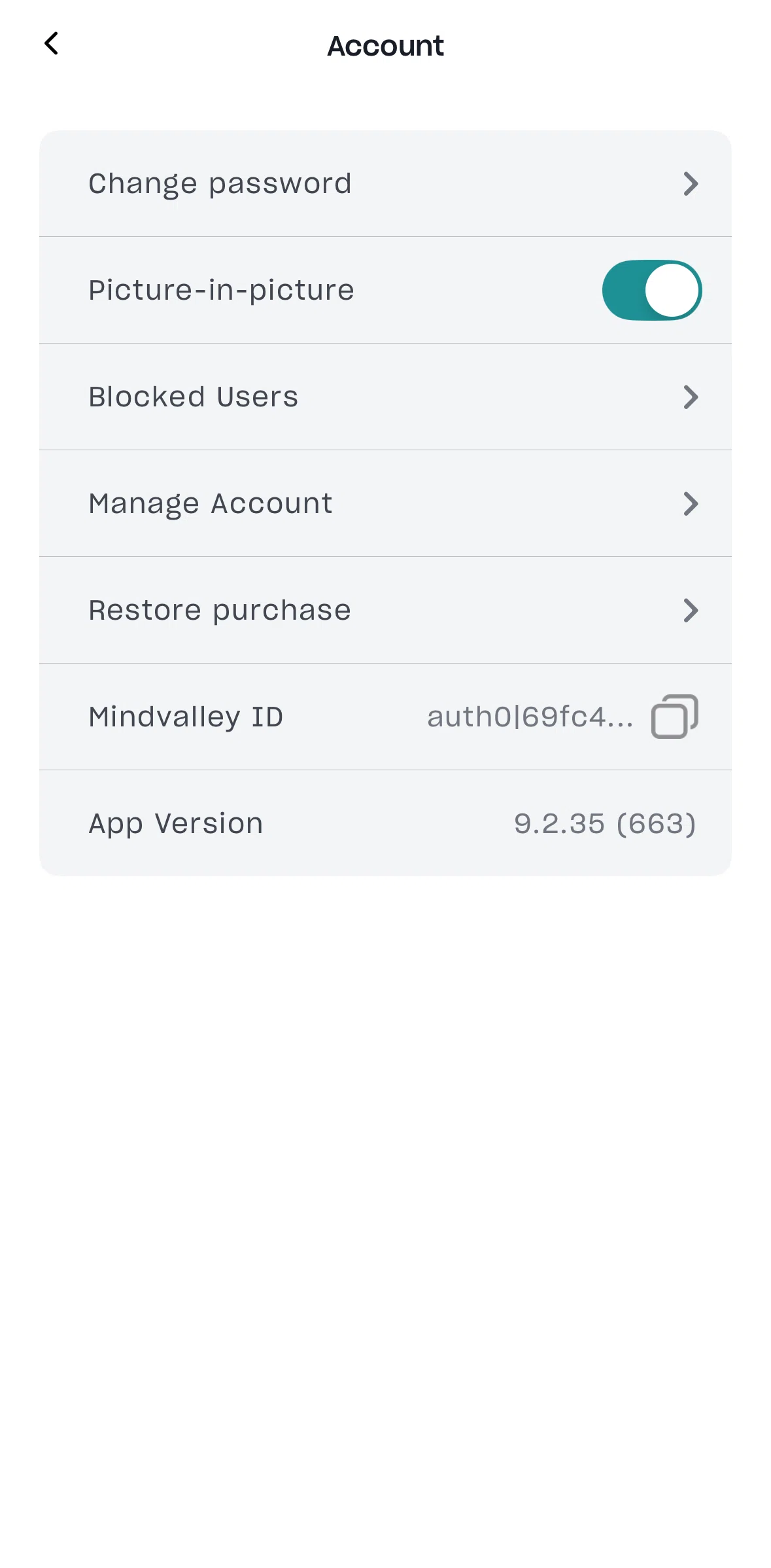 Mindvalley Screen screen in the Blocked users flow