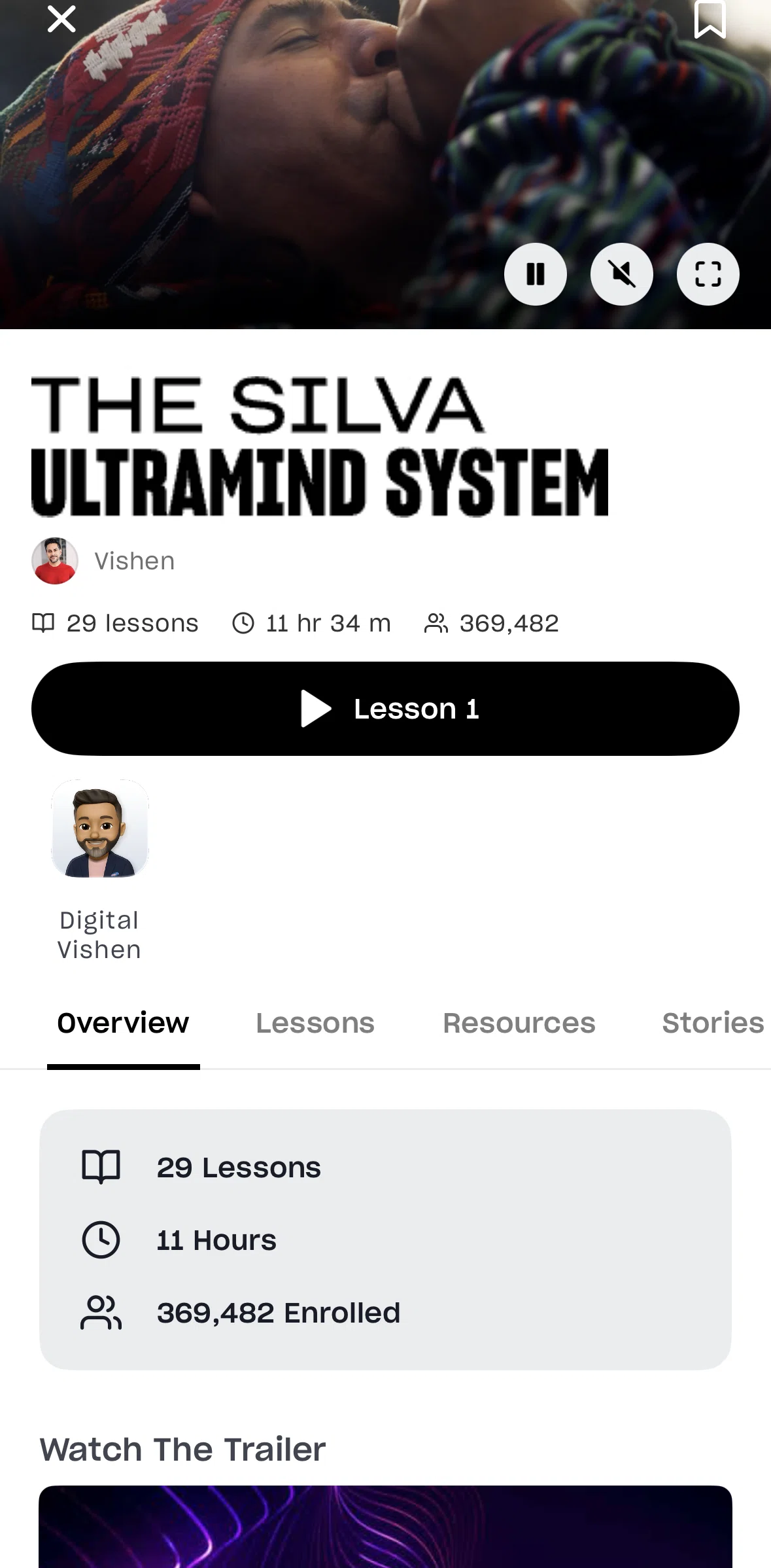 Mindvalley Screen screen in the Overview flow