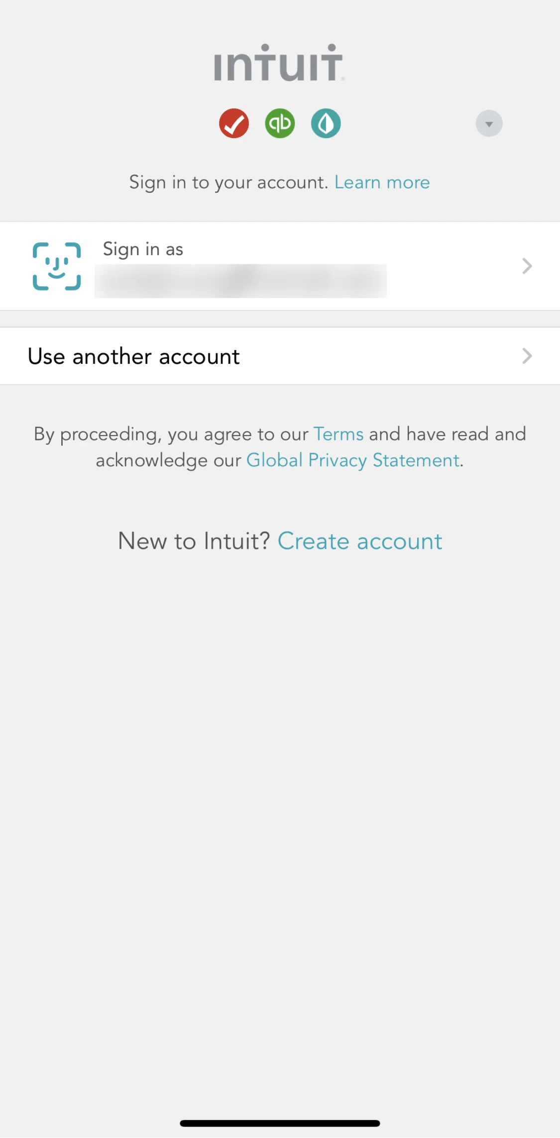 Mint Screen screen in the Logging in (Face ID) flow