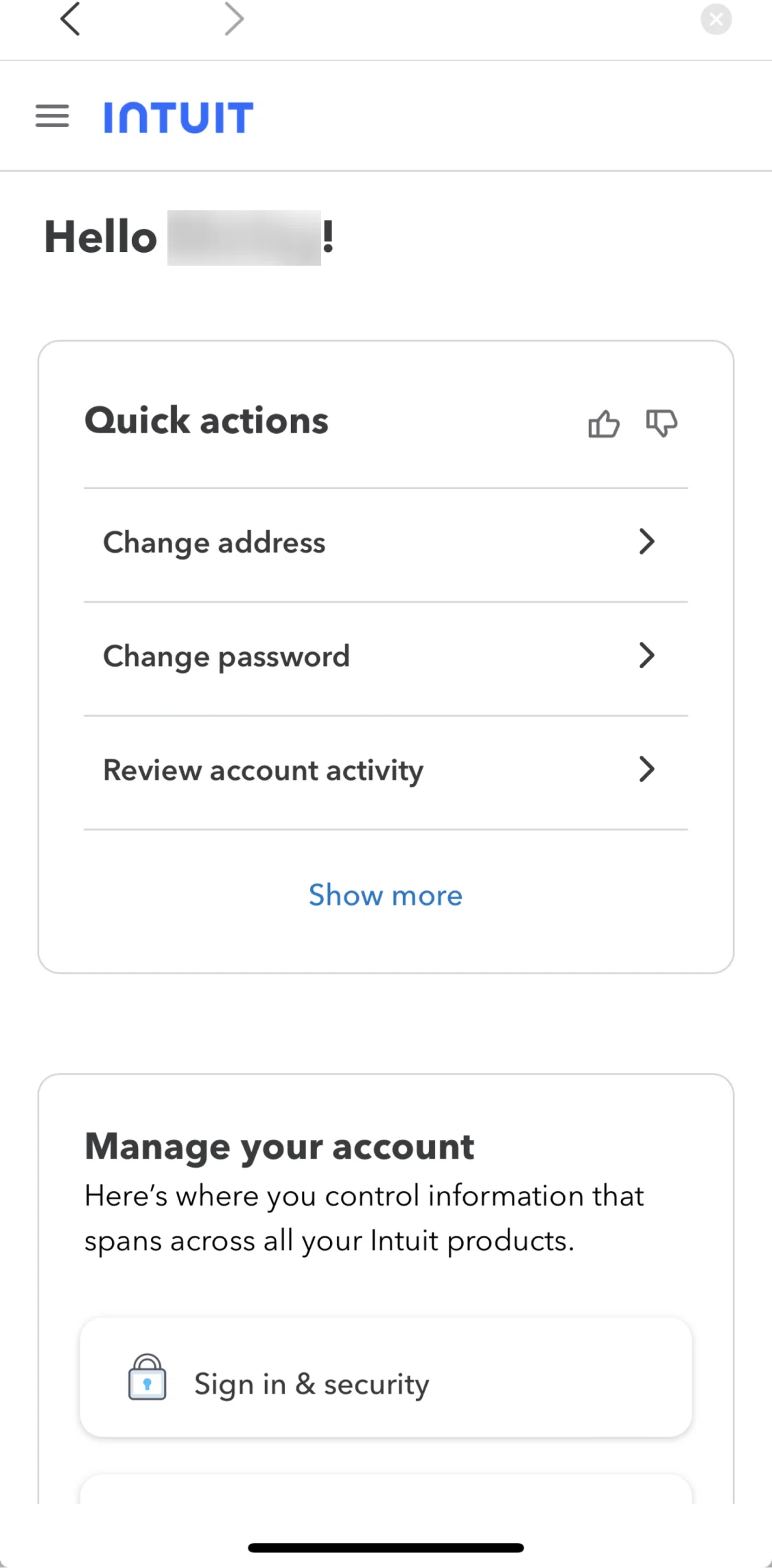 Mint Screen screen in the Review account activity flow