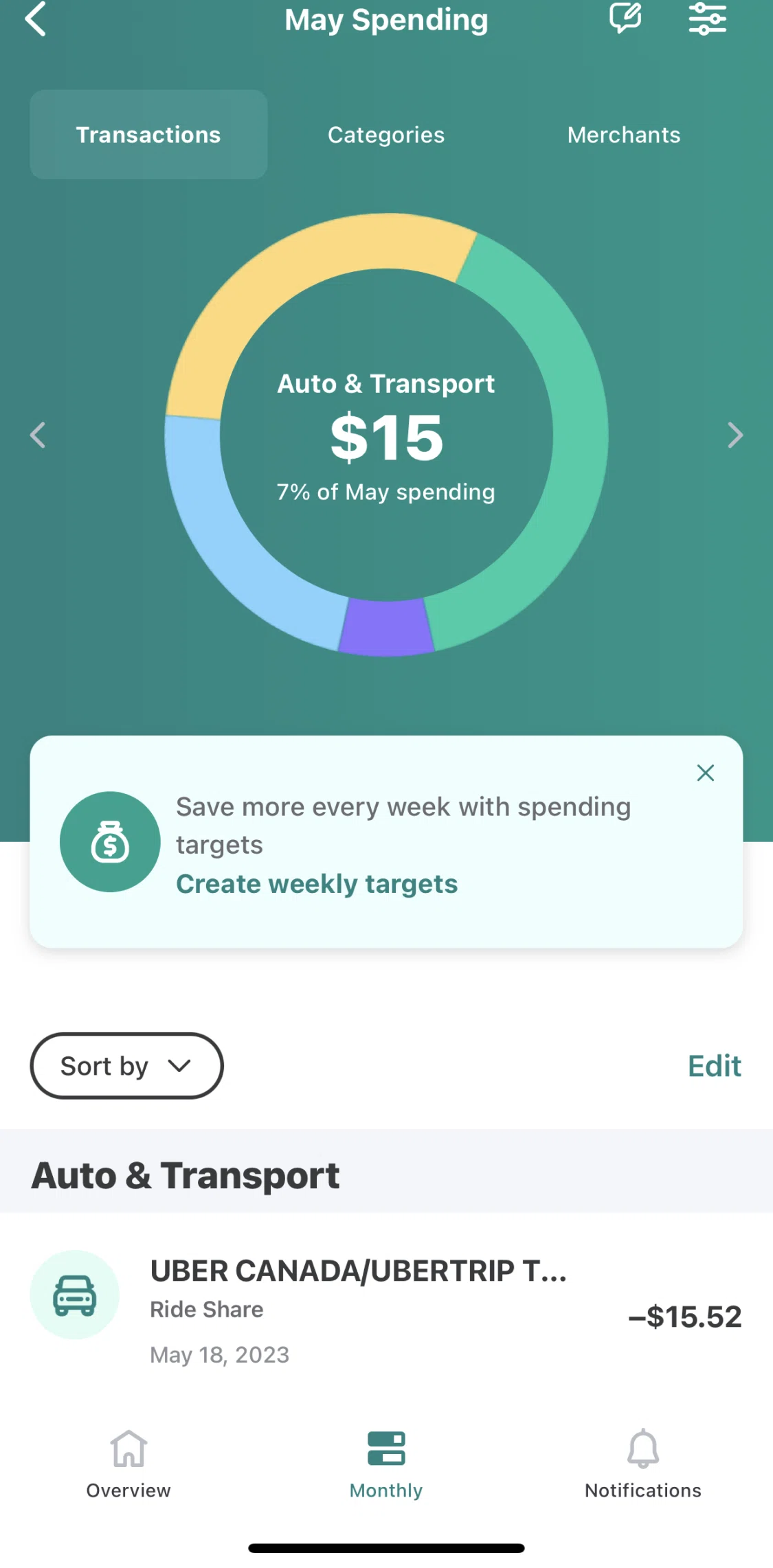 Mint Screen screen in the Transaction detail flow