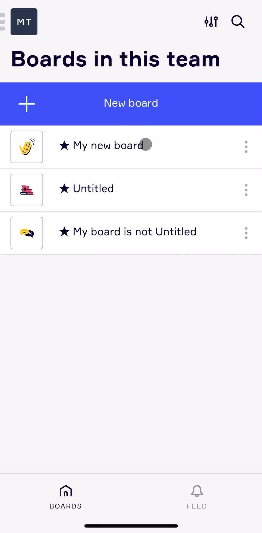 Miro Boards screen in the Commenting flow