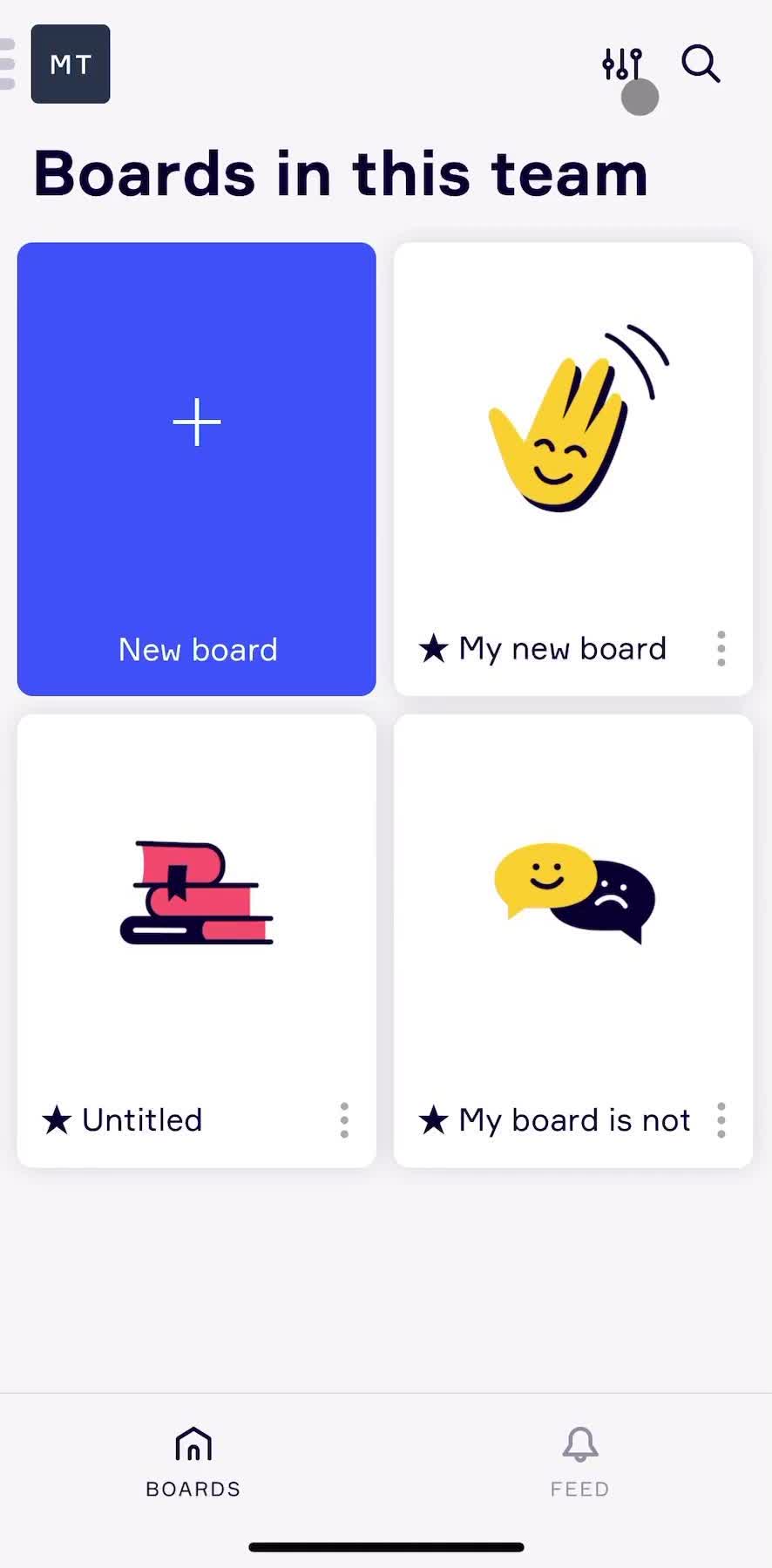 Miro Home screen in the Inviting People flow