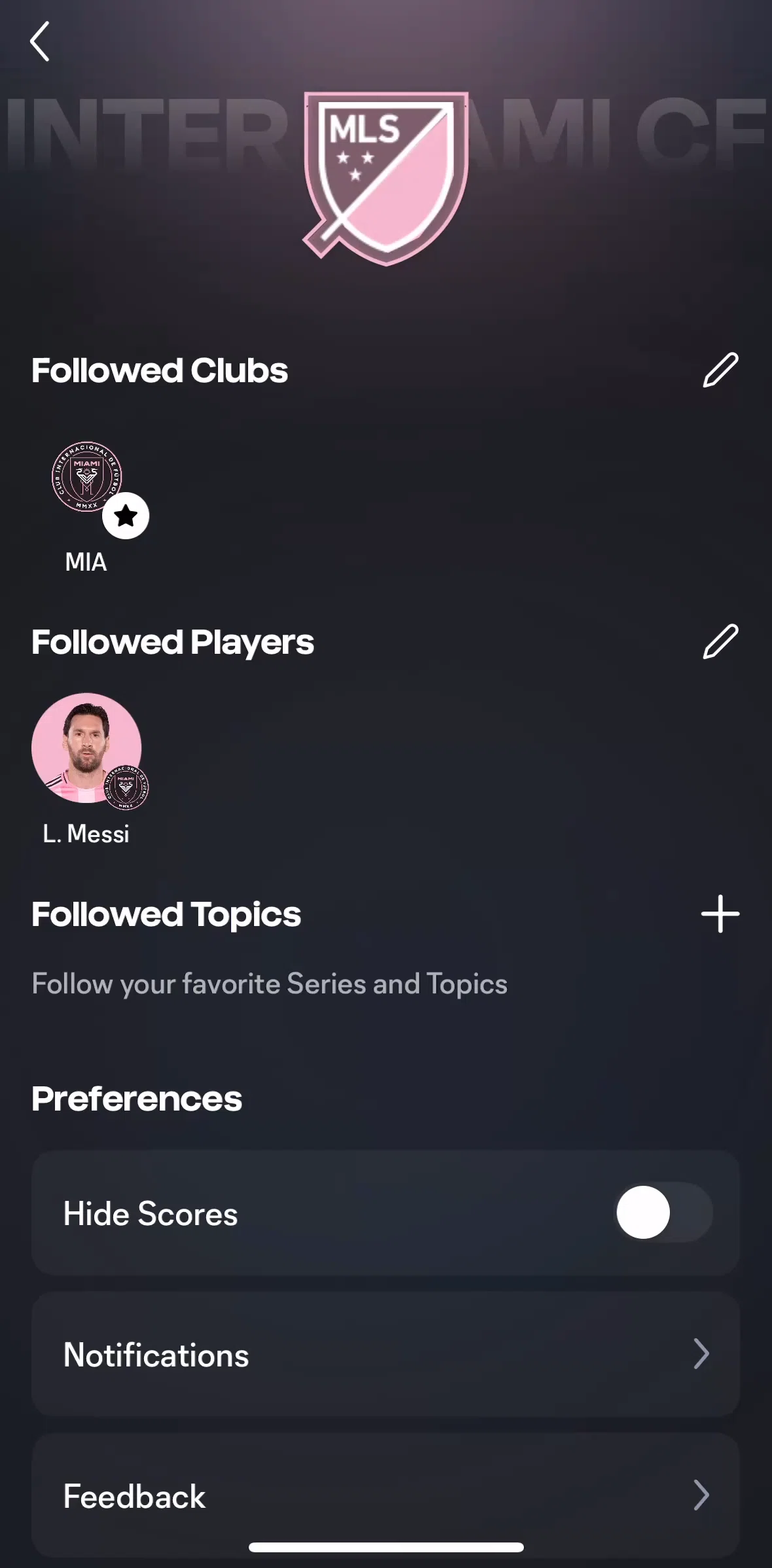 MLS Screen screen in the Following topics flow