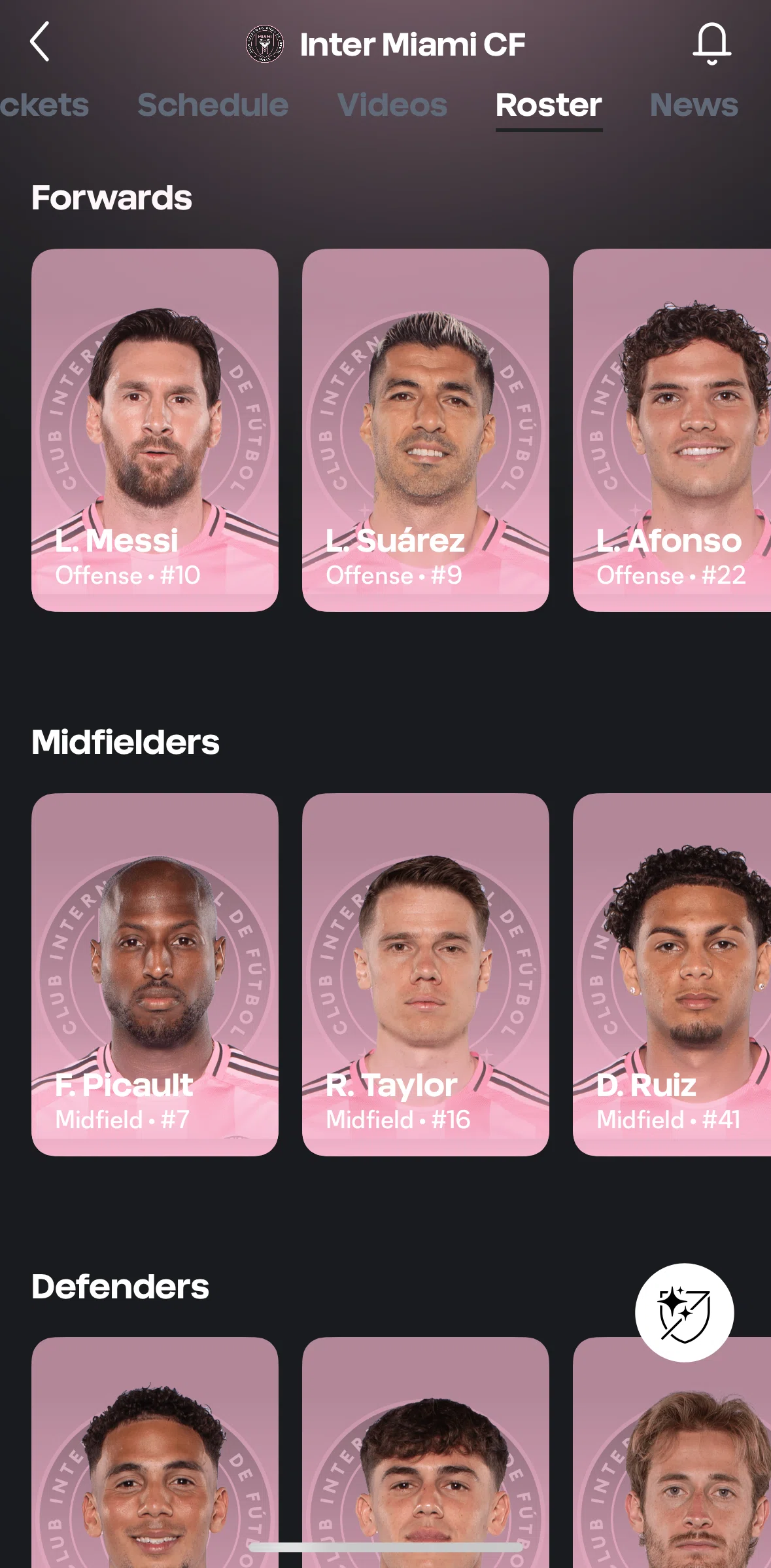 MLS Screen screen in the Player detail flow