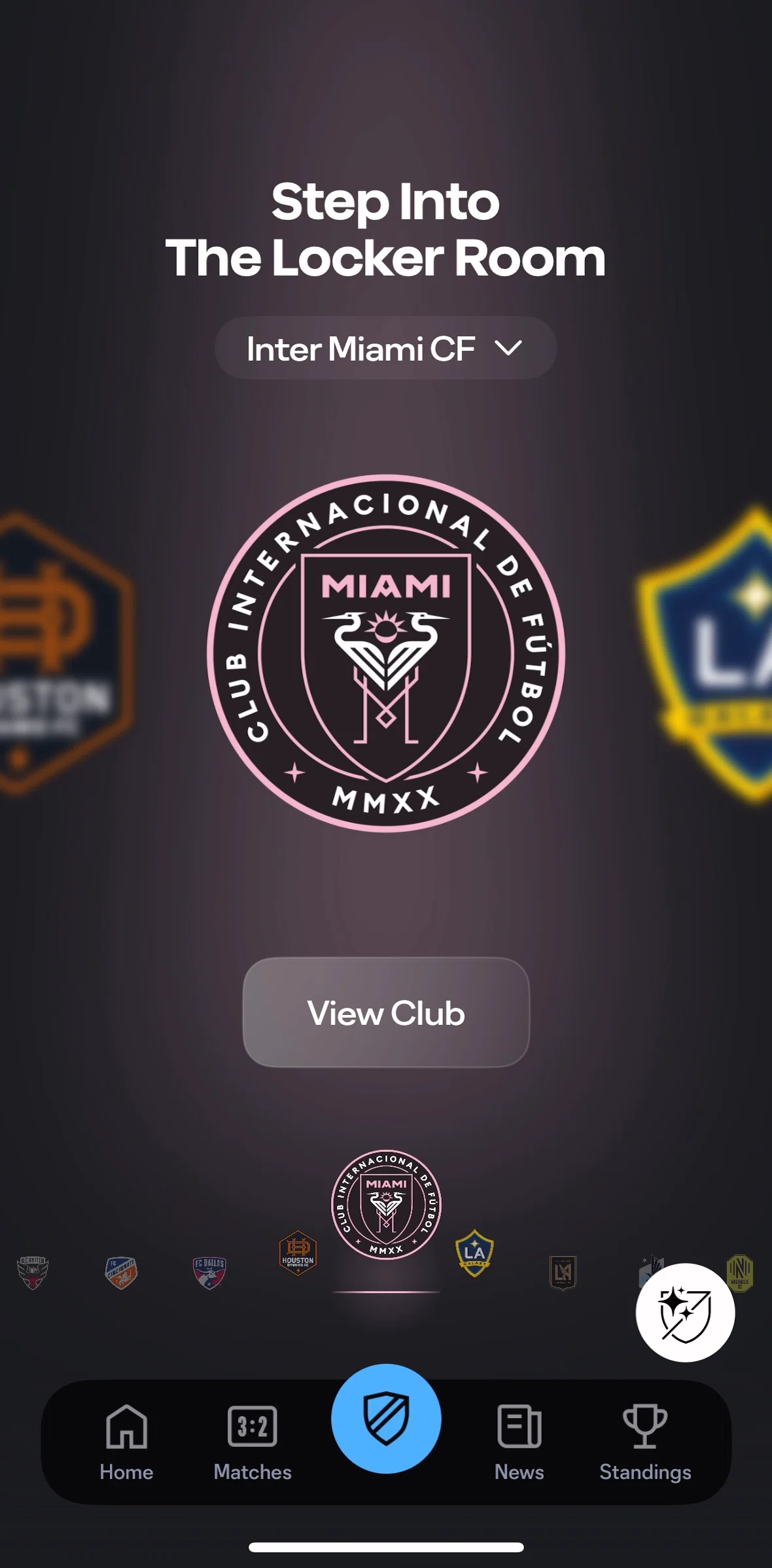 MLS Screen screen in the View club flow
