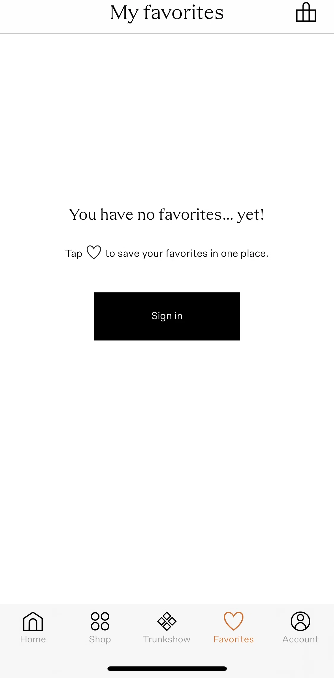 Moda Operandi Screen screen in the Favorites flow