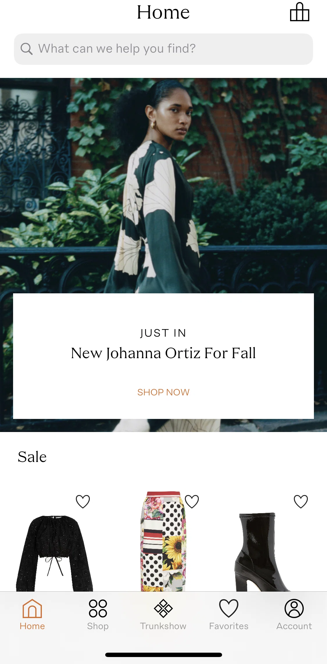 Moda Operandi Screen screen in the Home flow