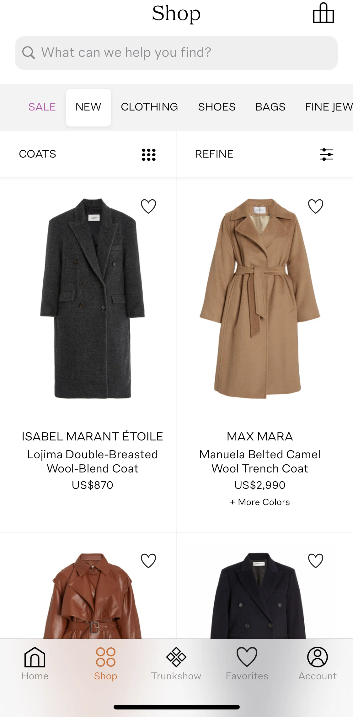 Moda Operandi Screen screen in the Searching flow