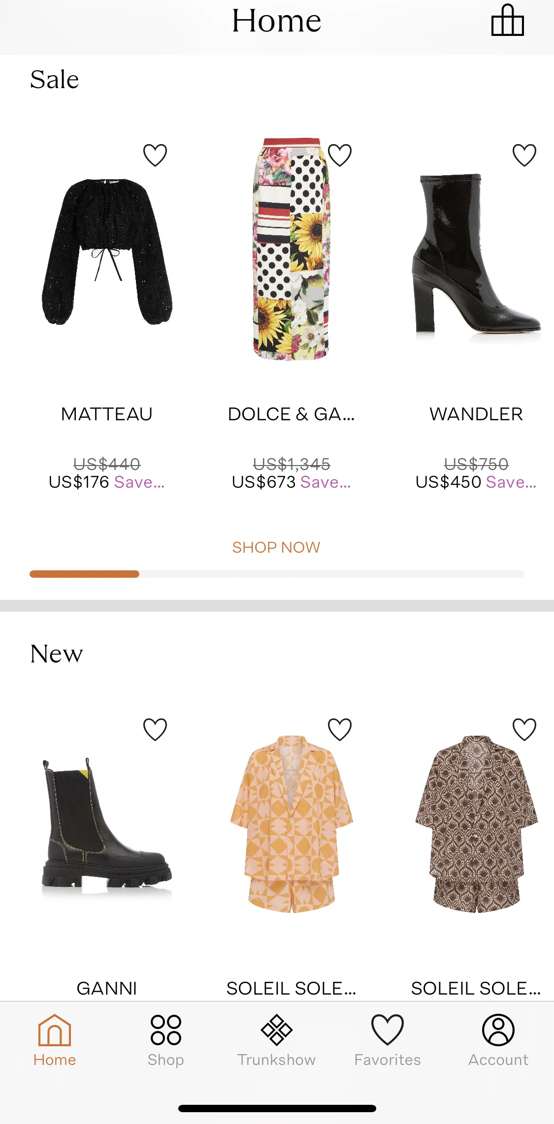 Moda Operandi Screen screen in the Signing up flow