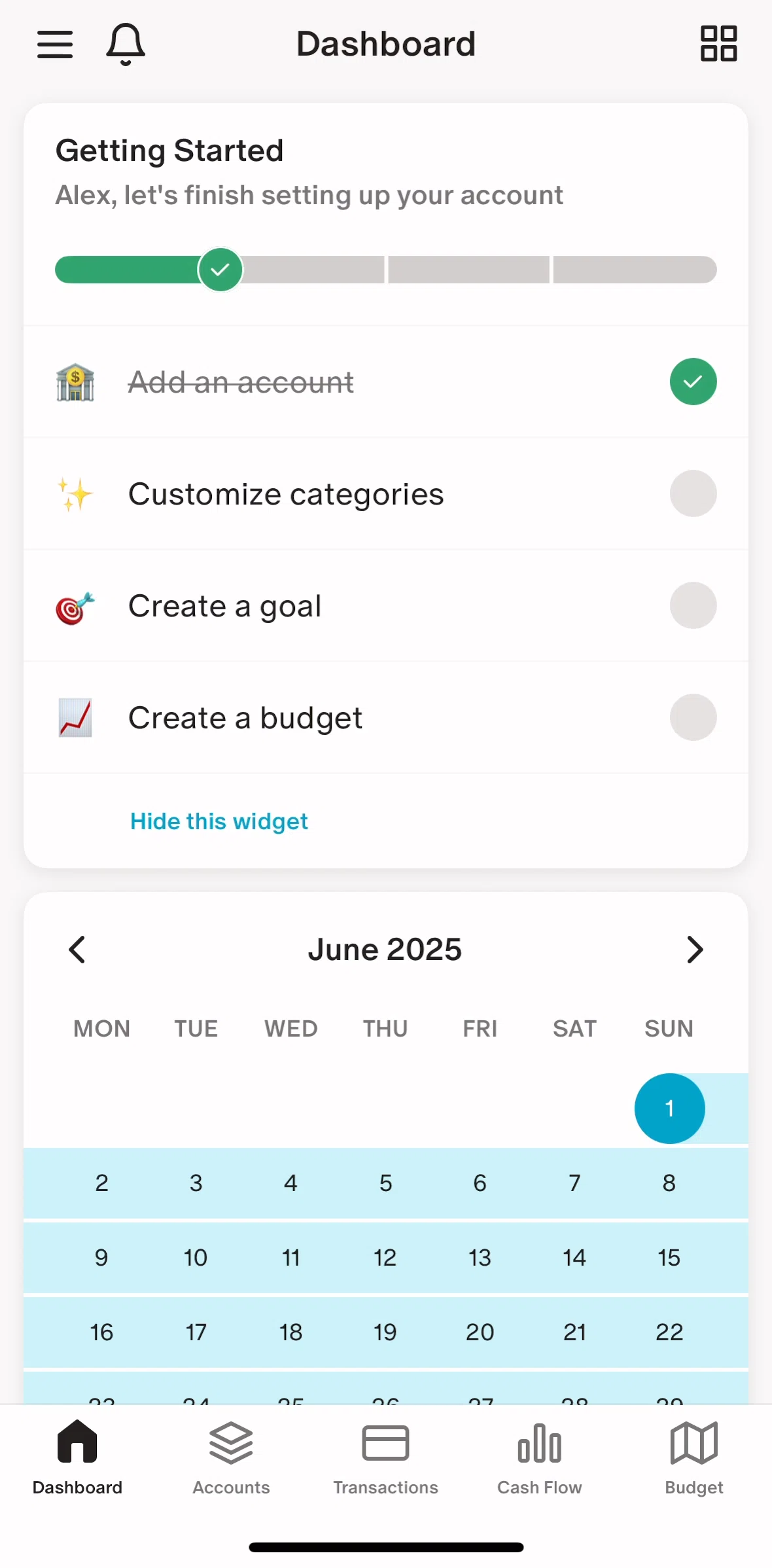 Monarch Screen screen in the Account setup flow
