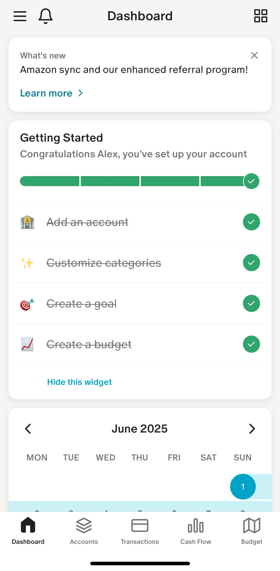 Monarch Screen screen in the Accounts flow