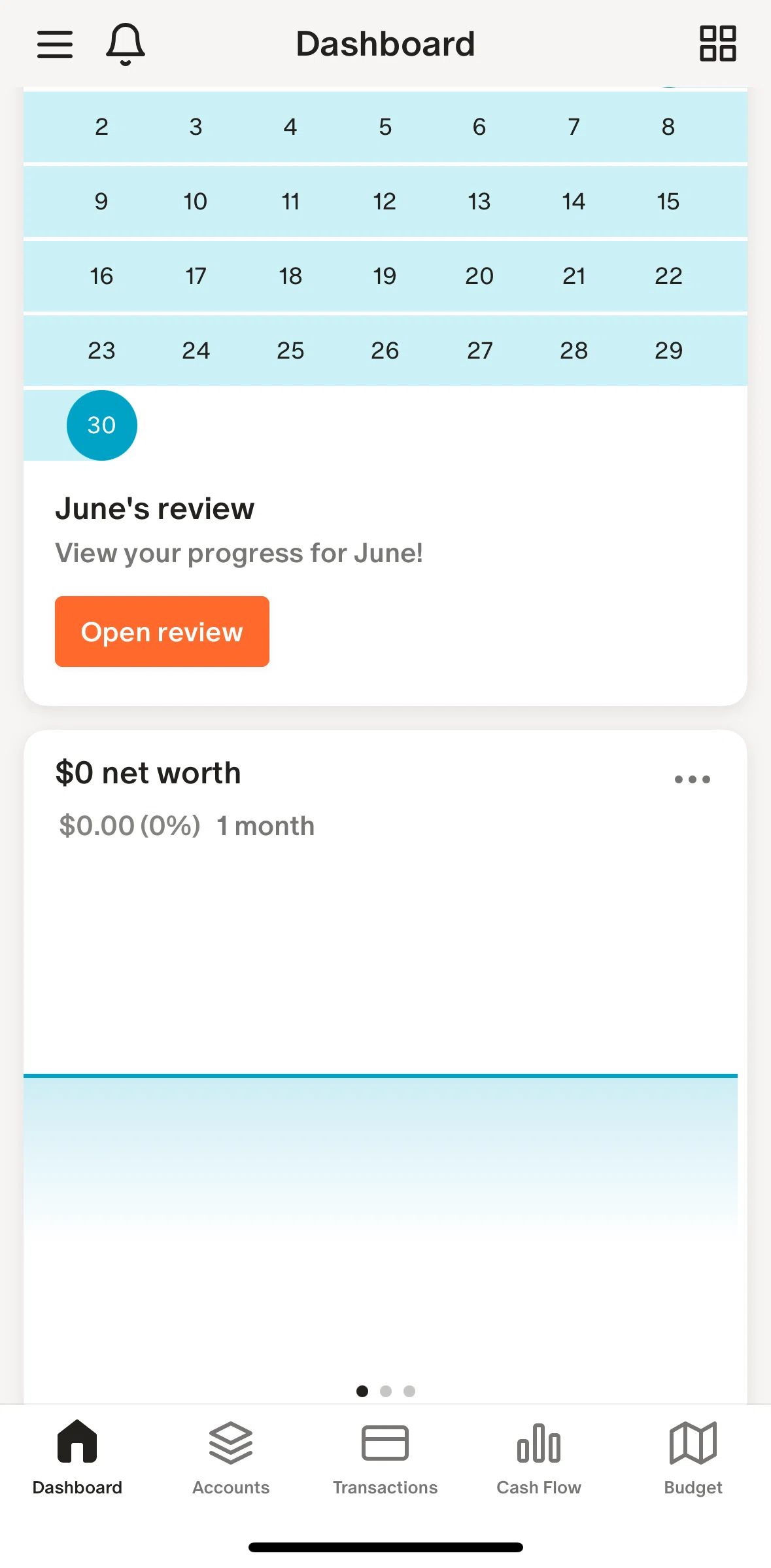Monarch Screen screen in the View financial progress flow