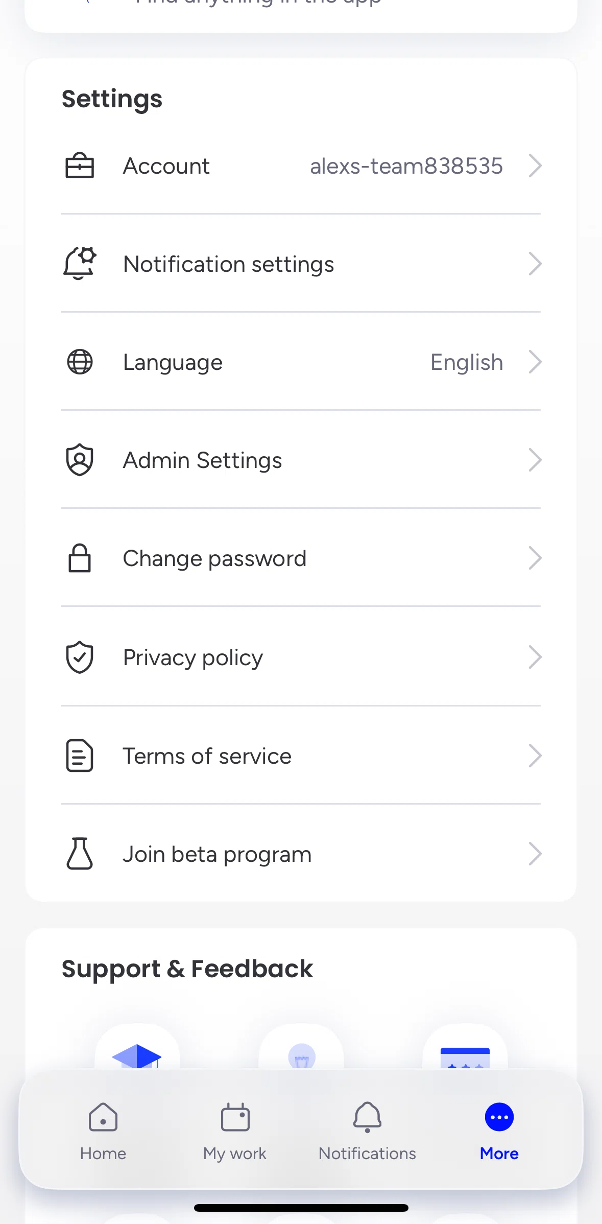 monday.com Screen screen in the Changing password flow