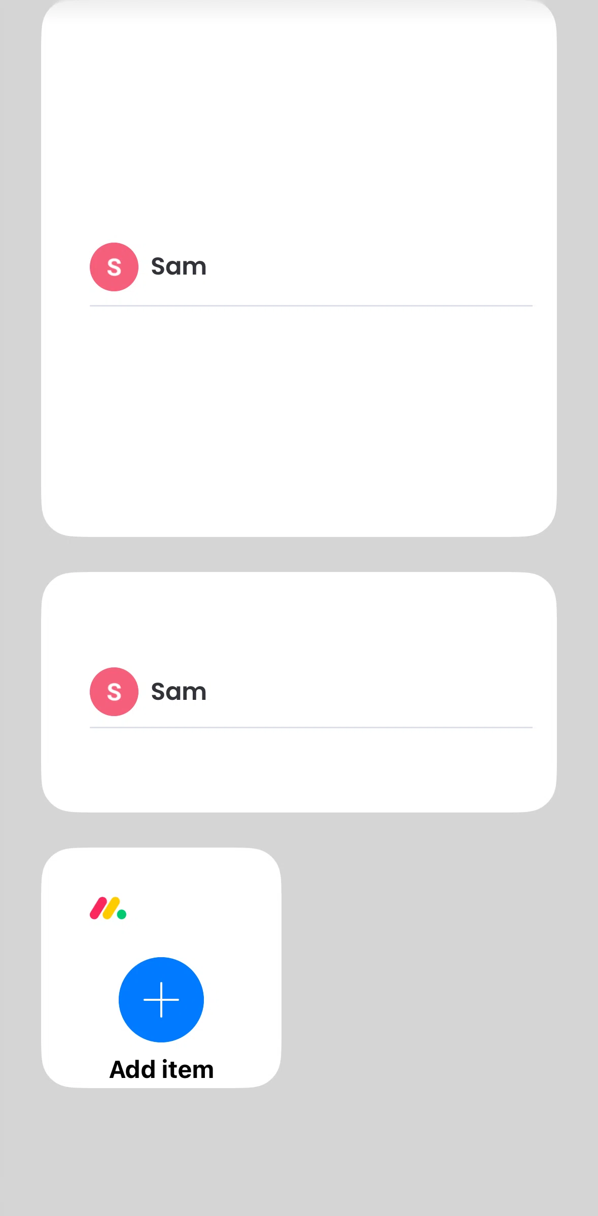 monday.com Screen screen in the Widgets flow