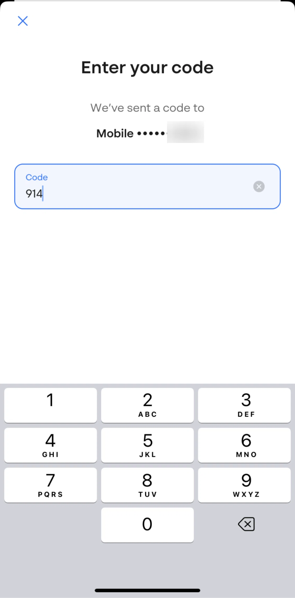 Monese Screen screen in the Adding my address flow