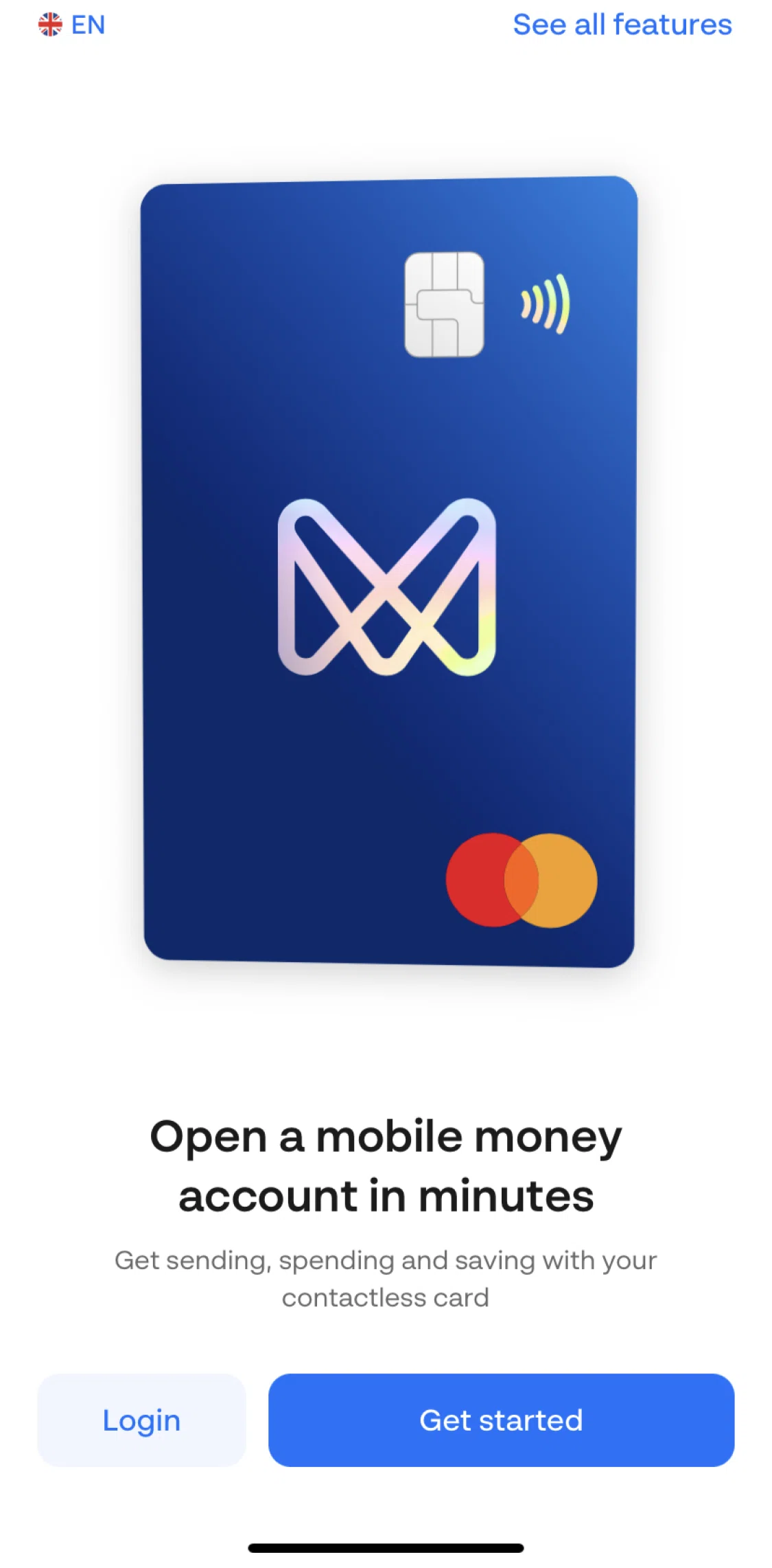 Monese Screen screen in the Logging in flow