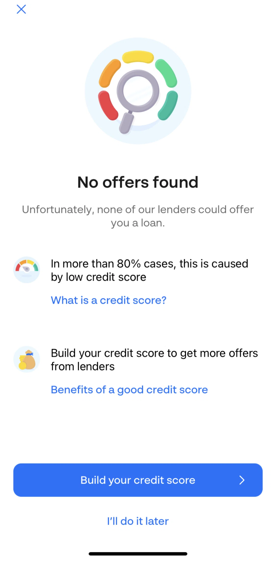 Monese Screen screen in the Setting up Credit Builder flow